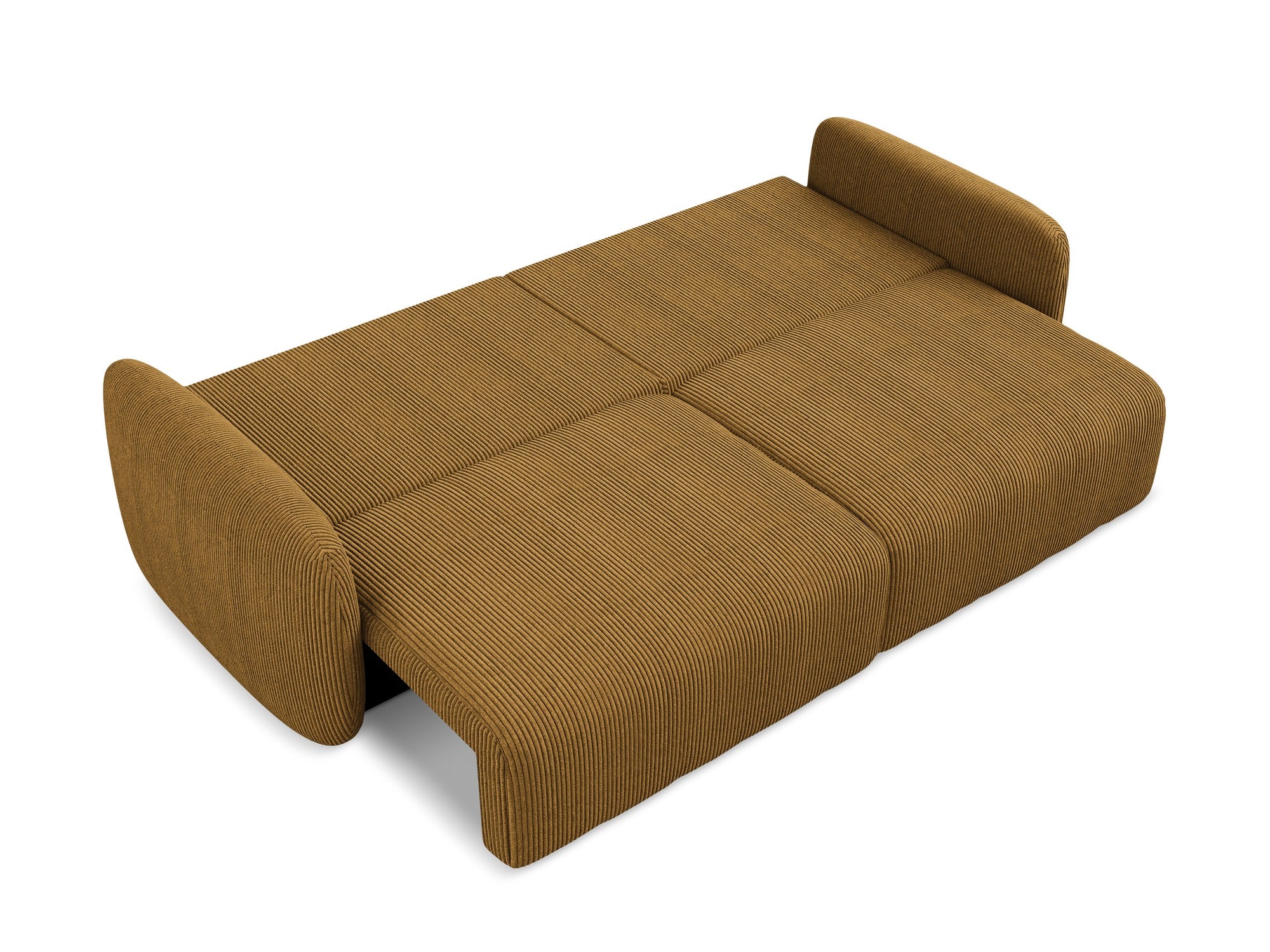 3-Seater Sofa with Sleeping Function KALENA Mustard Corduroy