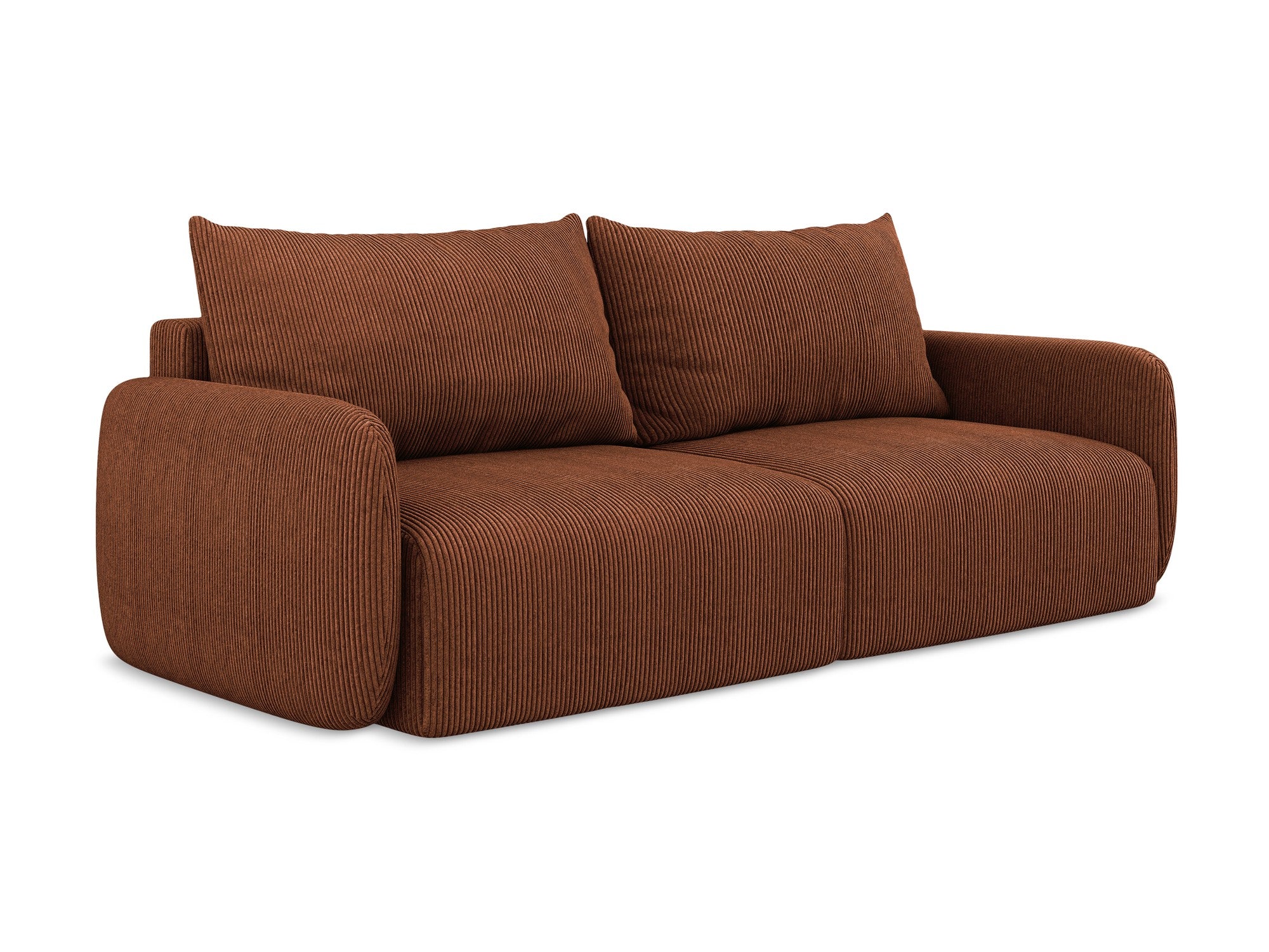 3-Seater Sofa with Sleeping Function KALENA Terracotta Corduroy