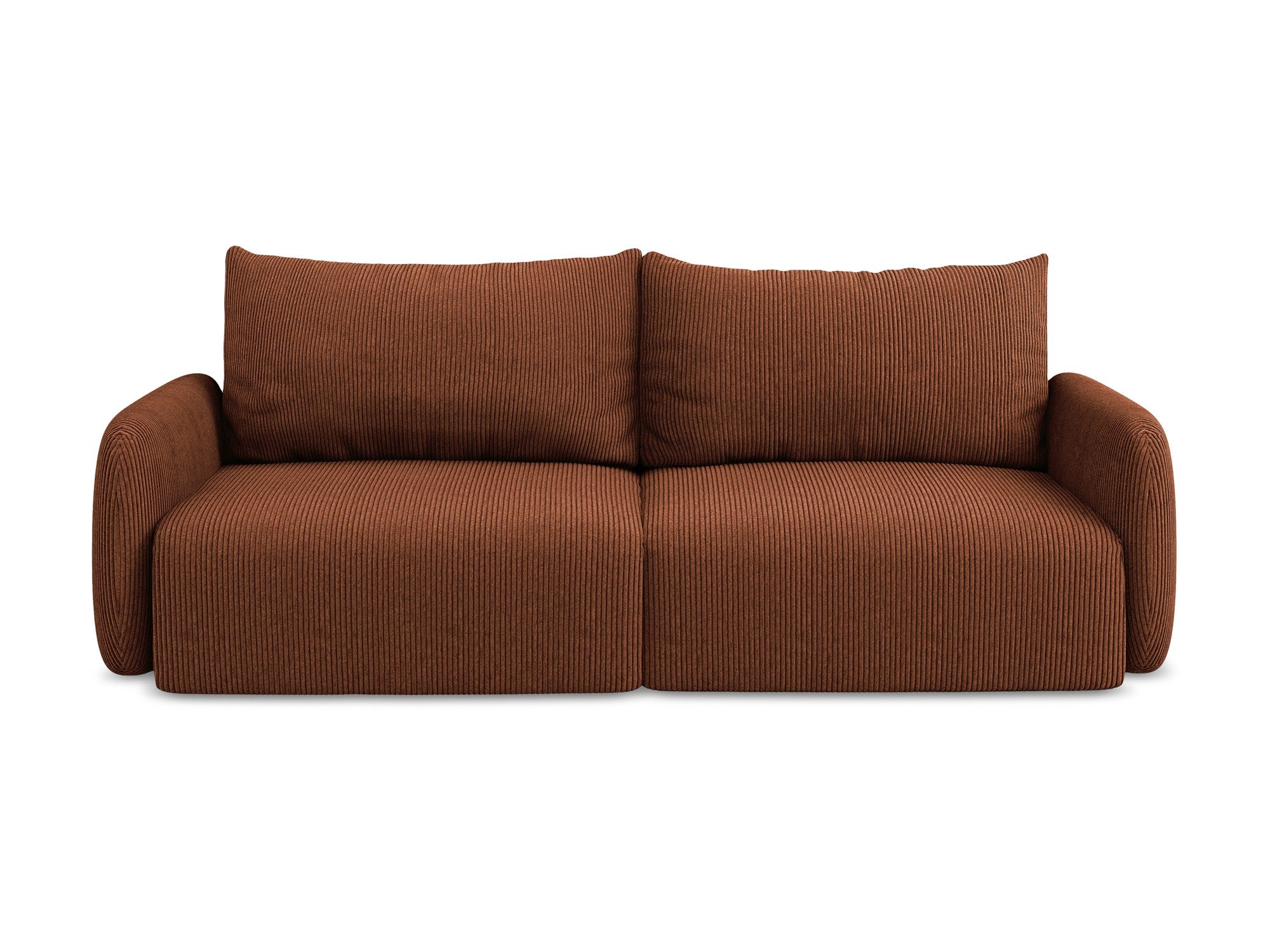 3-Seater Sofa with Sleeping Function KALENA Terracotta Corduroy