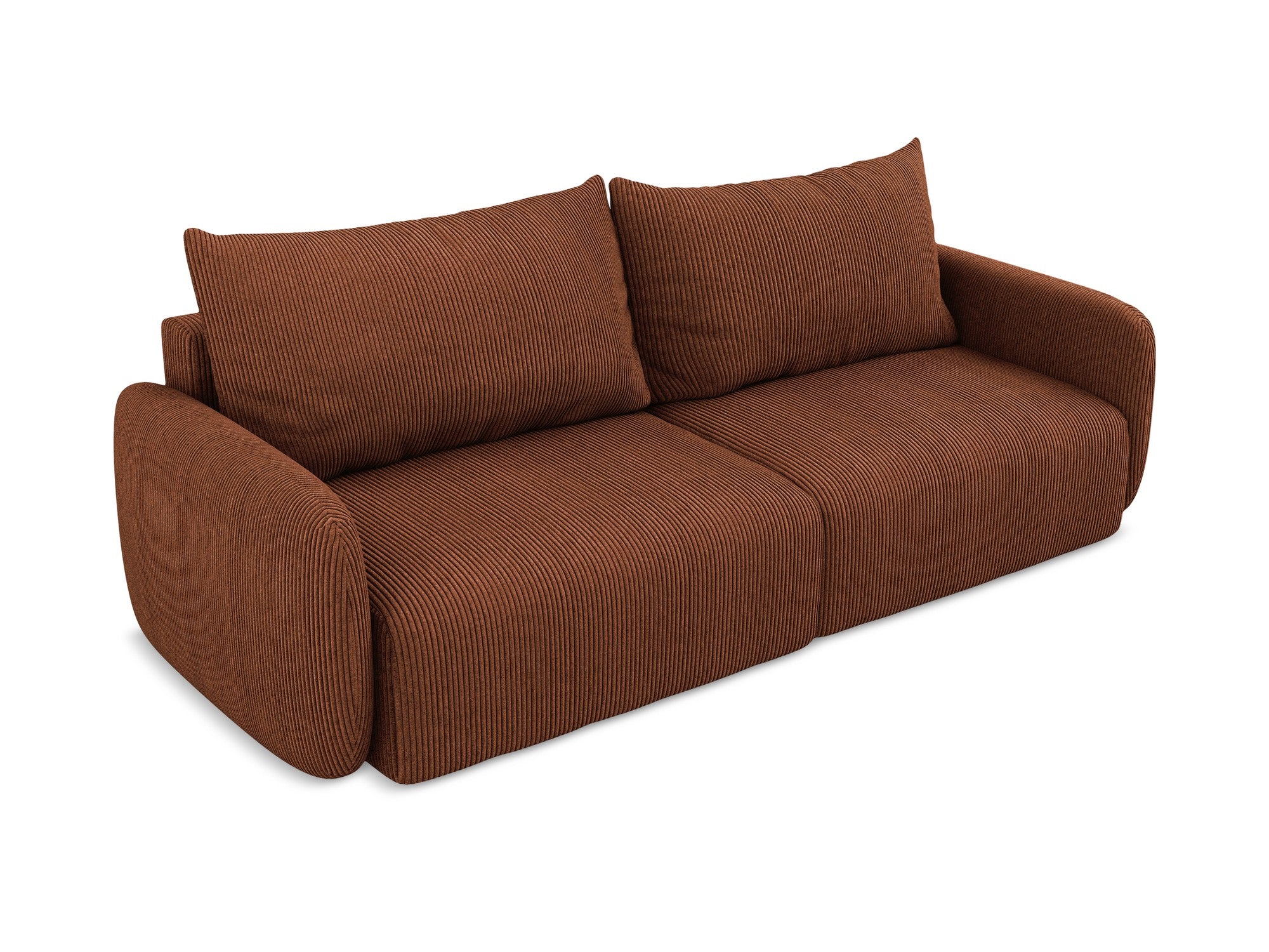 3-Seater Sofa with Sleeping Function KALENA Terracotta Corduroy