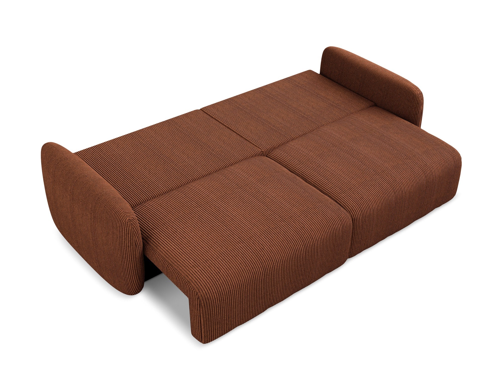 3-Seater Sofa with Sleeping Function KALENA Terracotta Corduroy