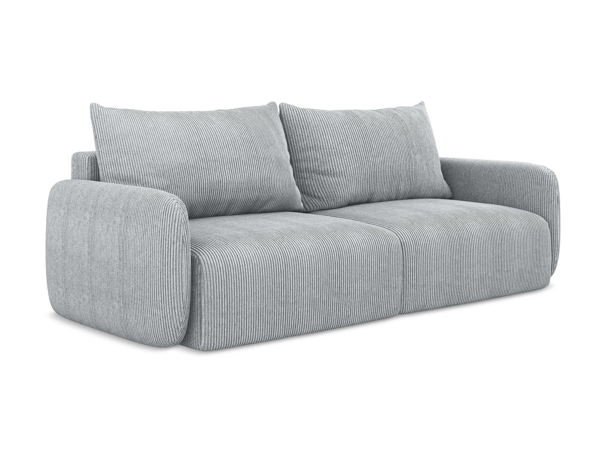 3-Seater Sofa with Sleeping Function KALENA Light Gray Corduroy