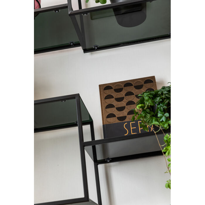 Black loft bookcase
