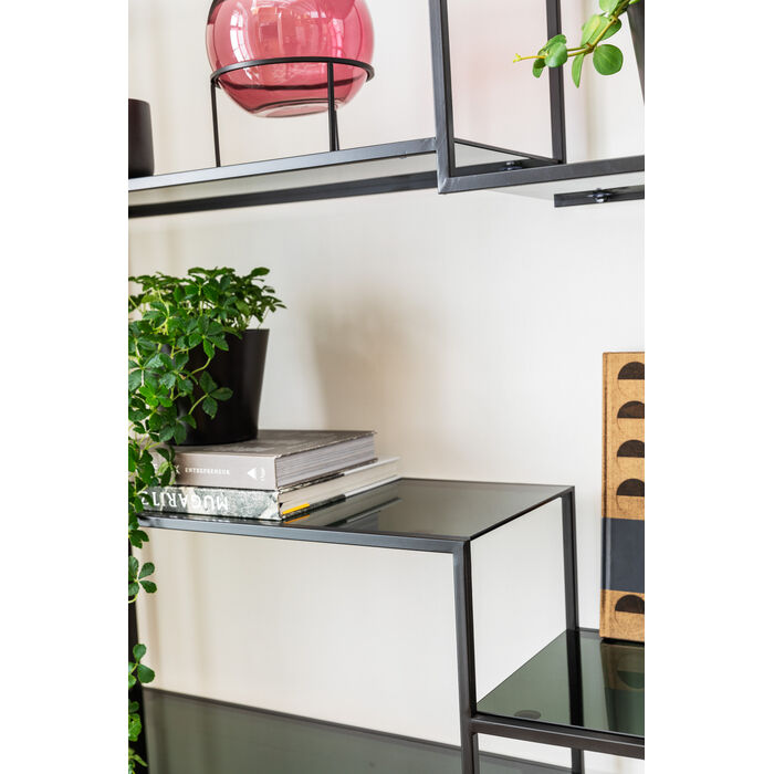 Black loft bookcase