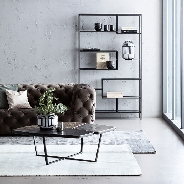 Black loft bookcase