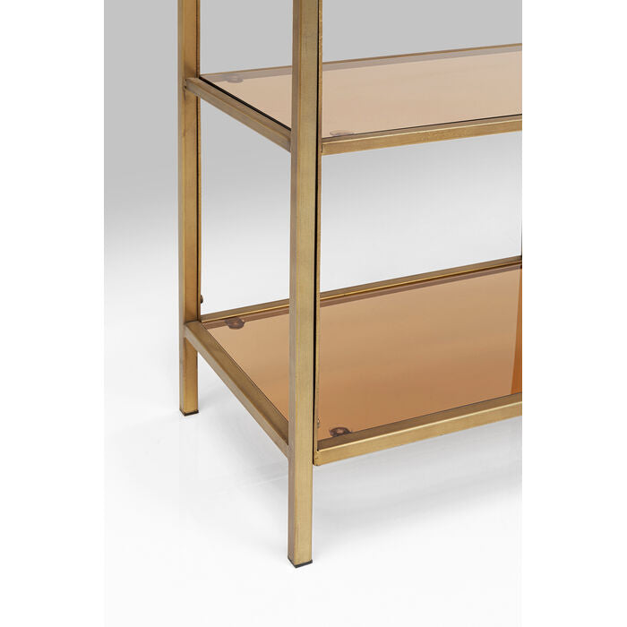 Console with shelves loft golden