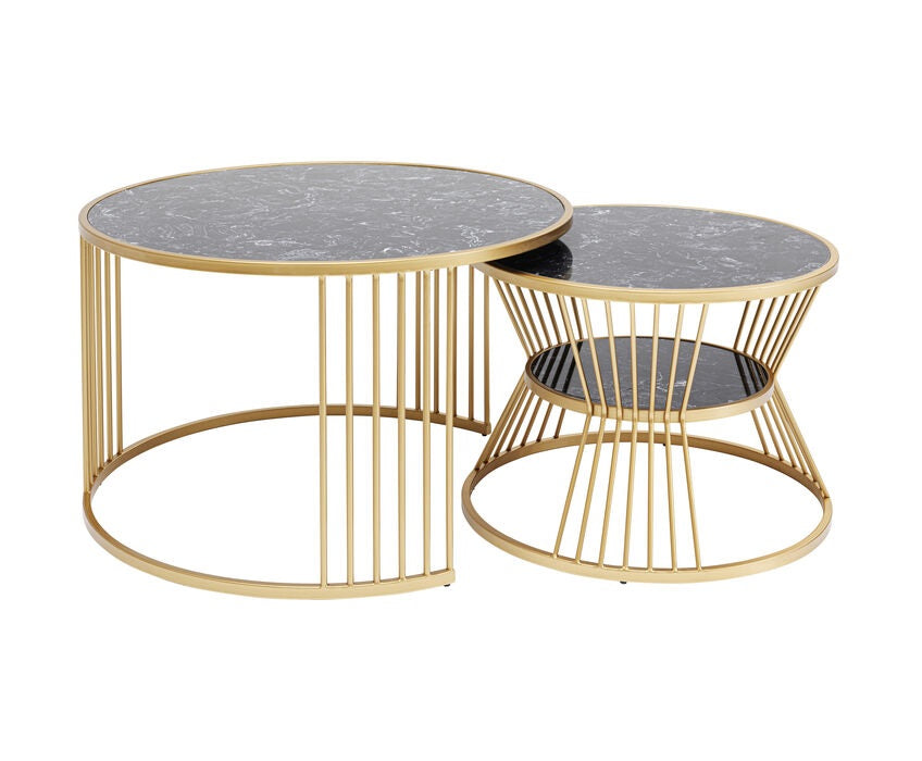 A set of roma marble coffee tables with zloty