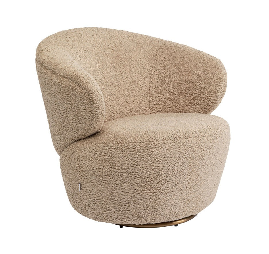 Carella rotary armchair beige lamb