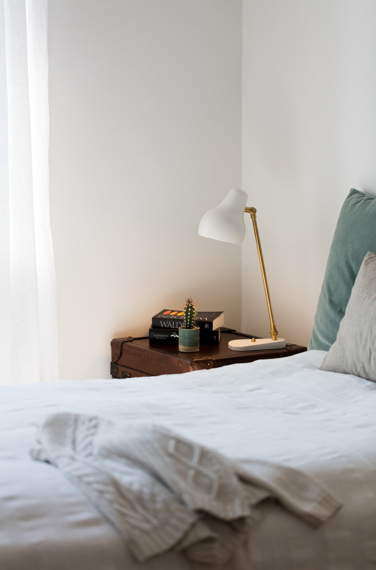 VL 38 Table Lamp White with Gold Finish