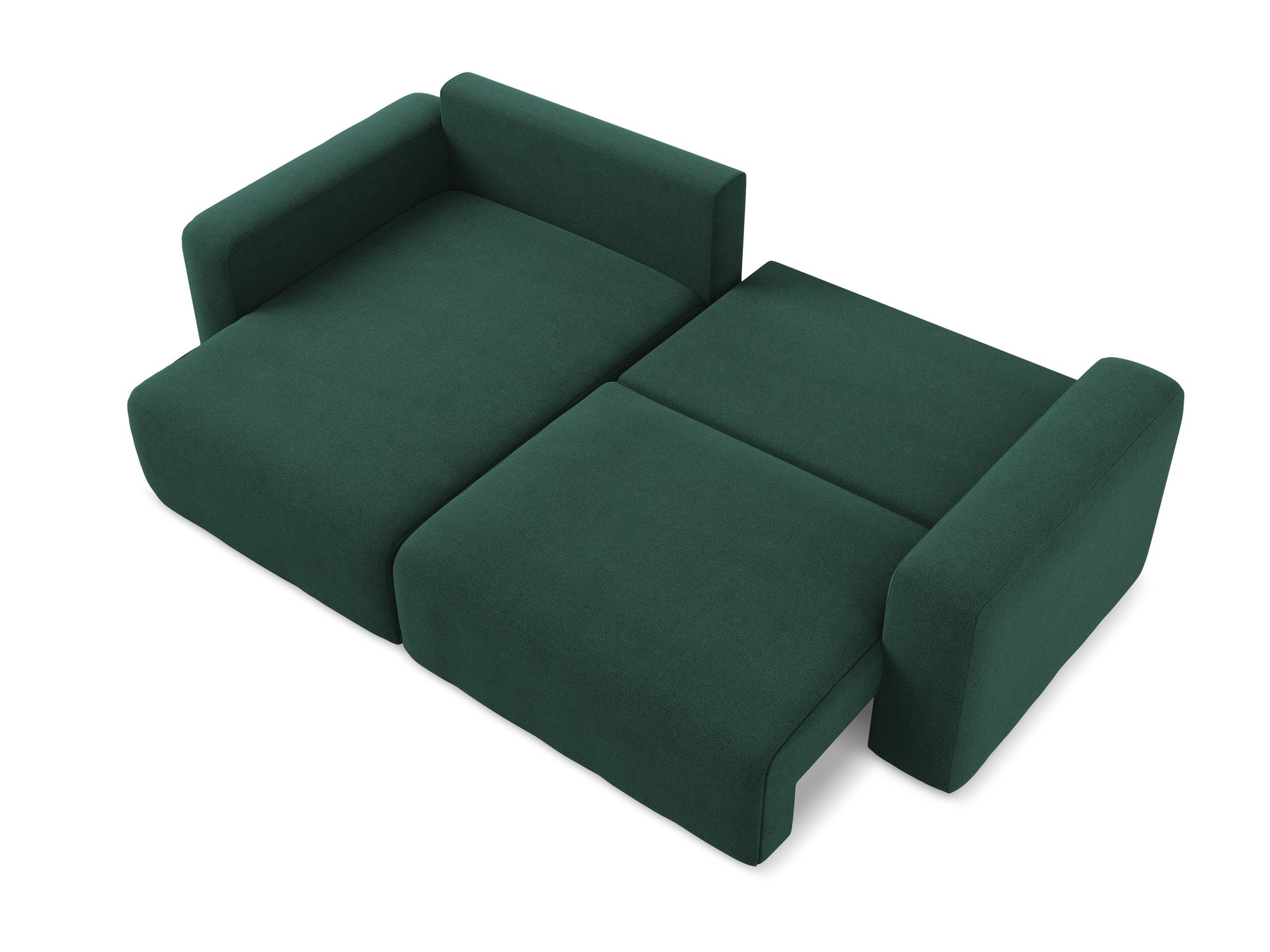 Left-sided corner sofa bed KONA in bottle green