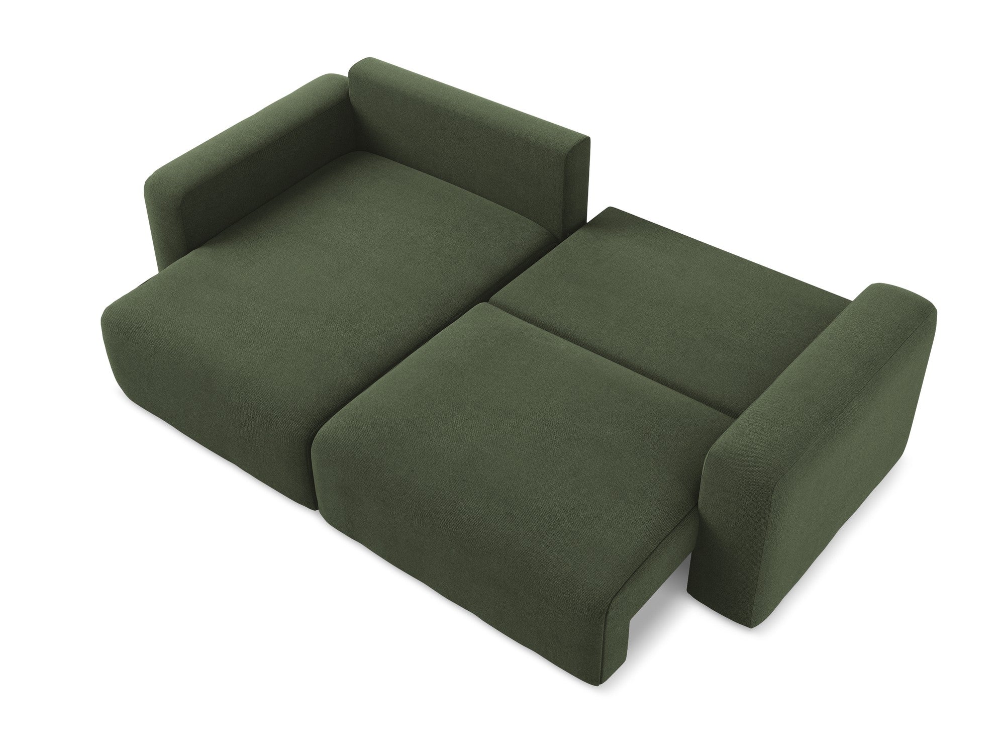 Left-sided corner sofa bed KONA in olive green