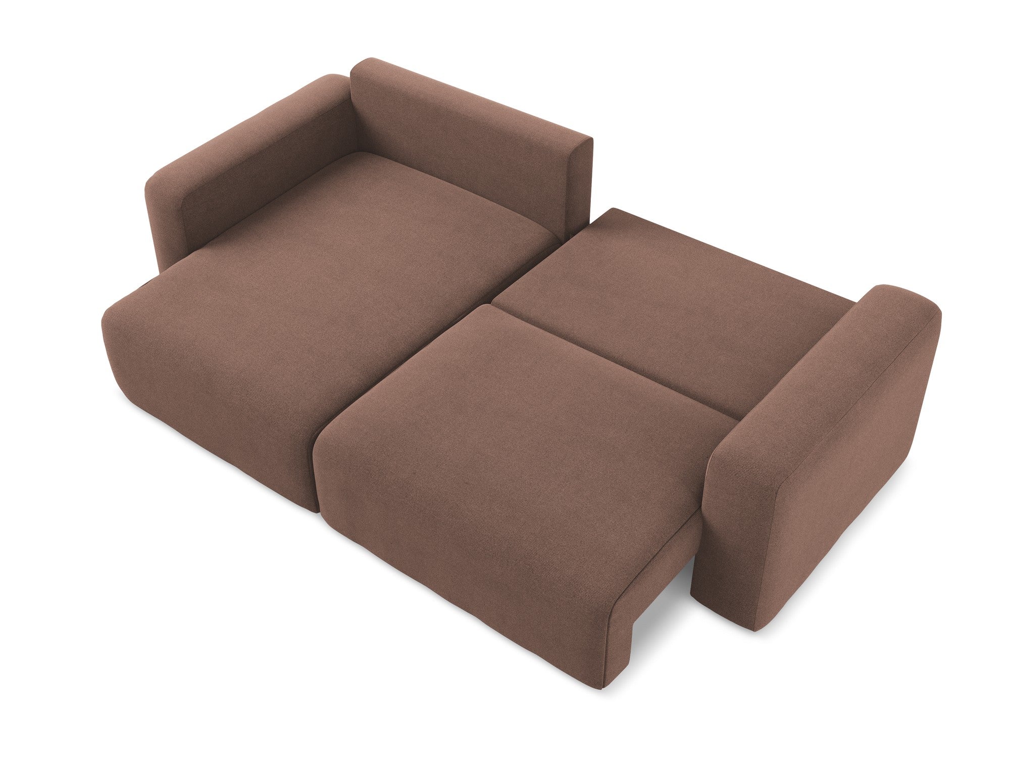 Left-sided corner sofa bed KONA in muted pink