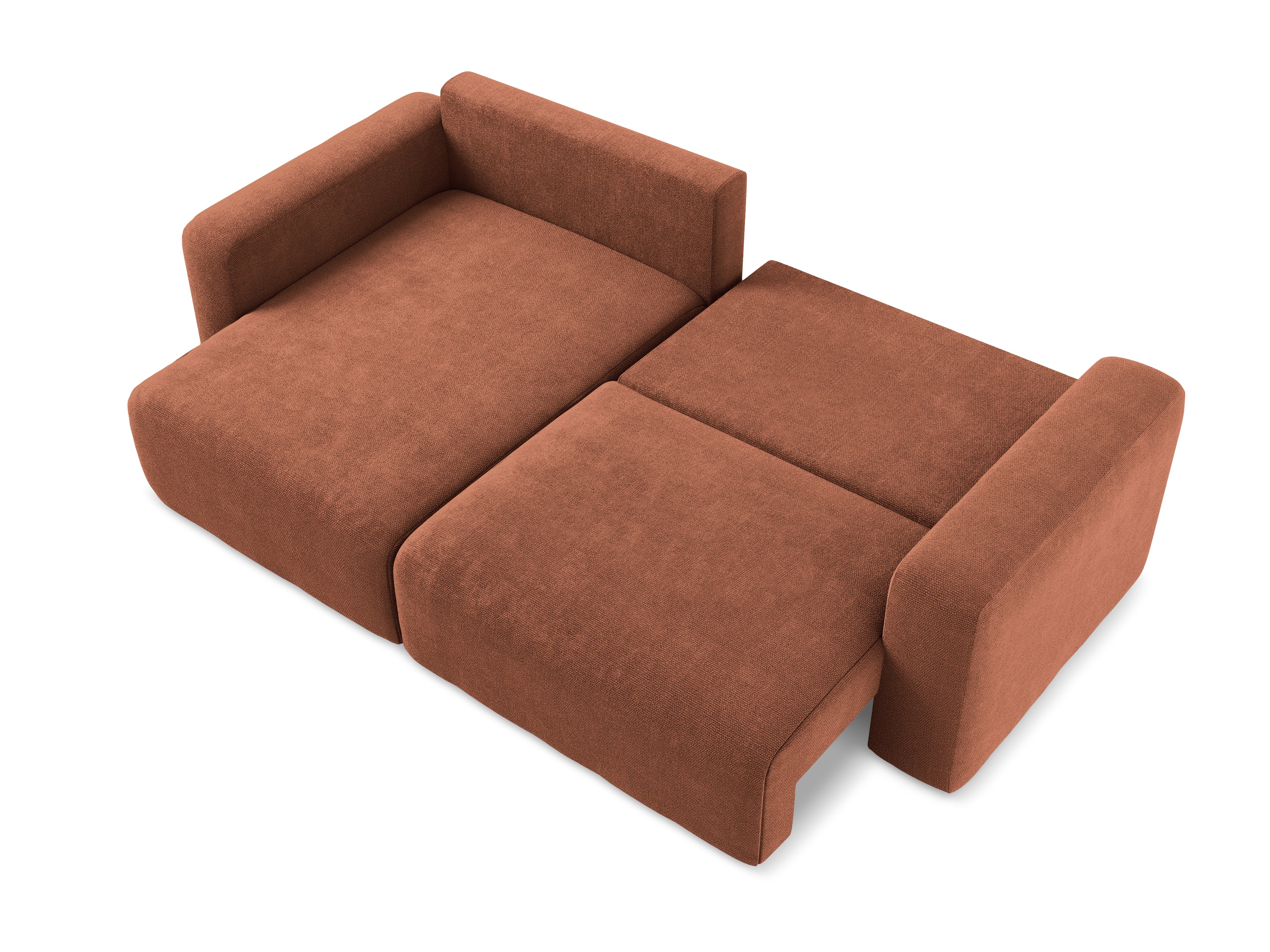Left-sided corner sofa bed KONA terracotta chenille