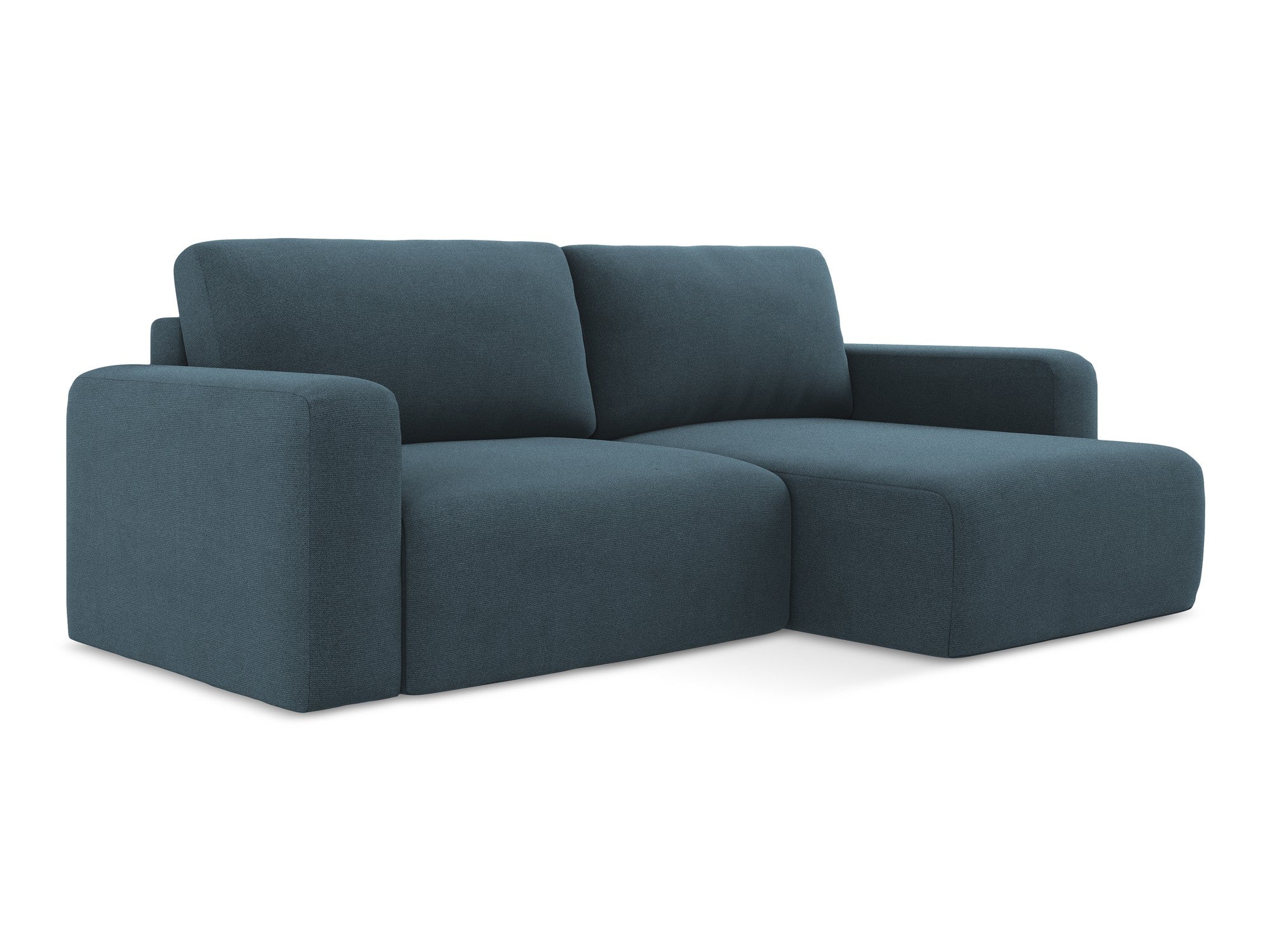 Right-sided corner sofa bed KONA in denim blue