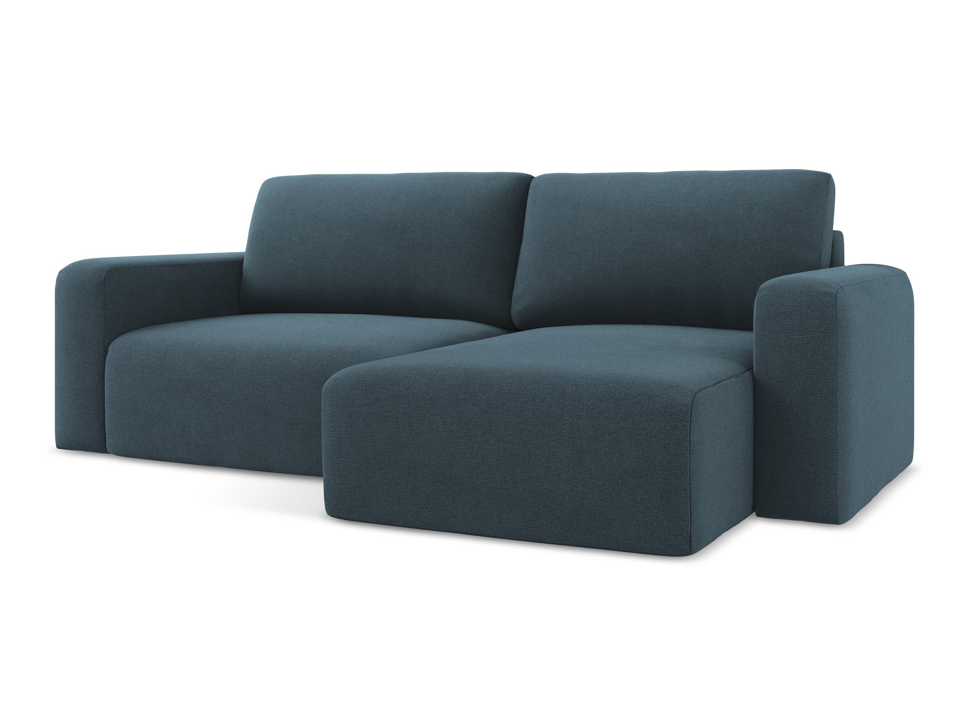 Right-sided corner sofa bed KONA in denim blue