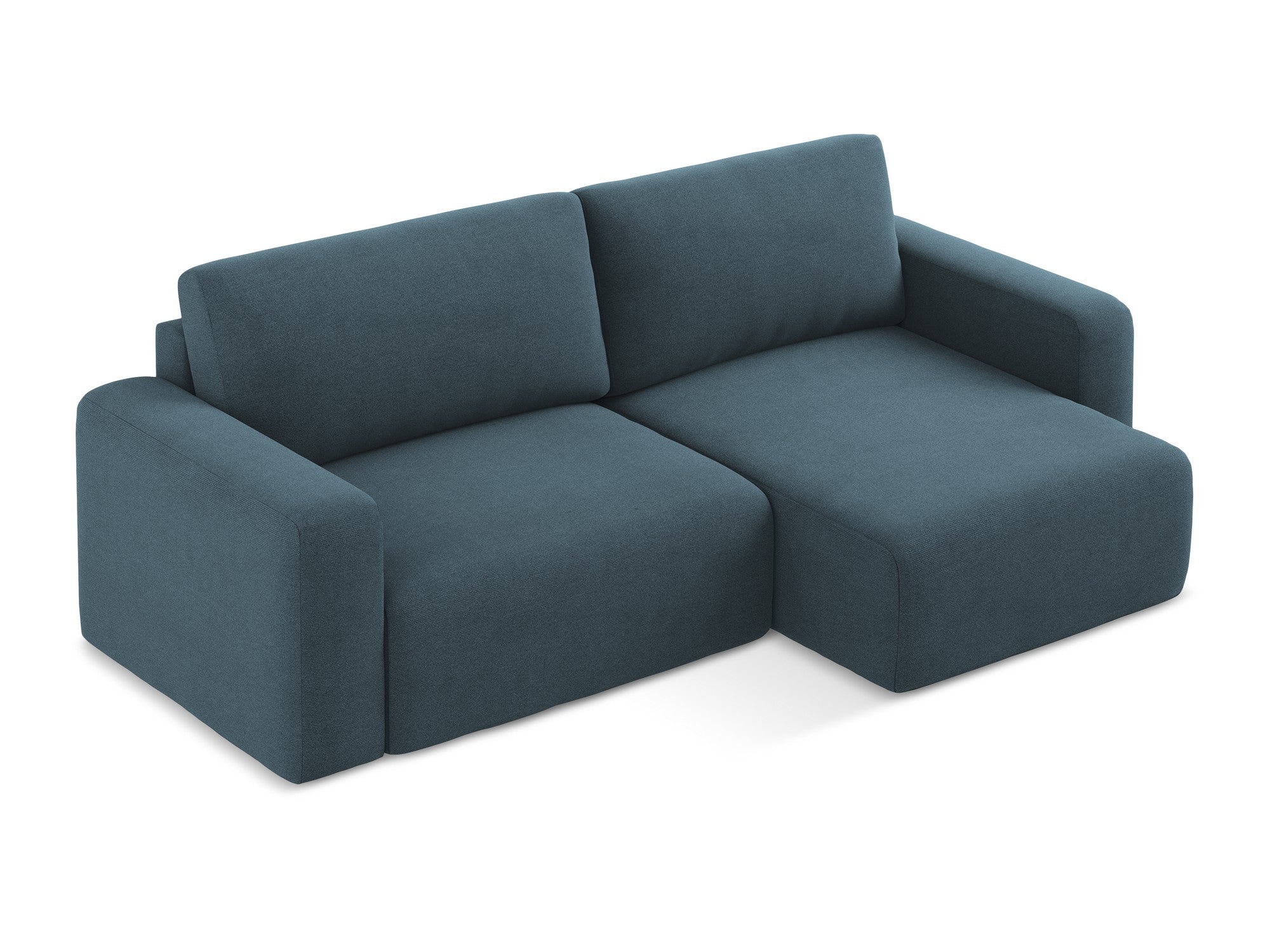 Right-sided corner sofa bed KONA in denim blue