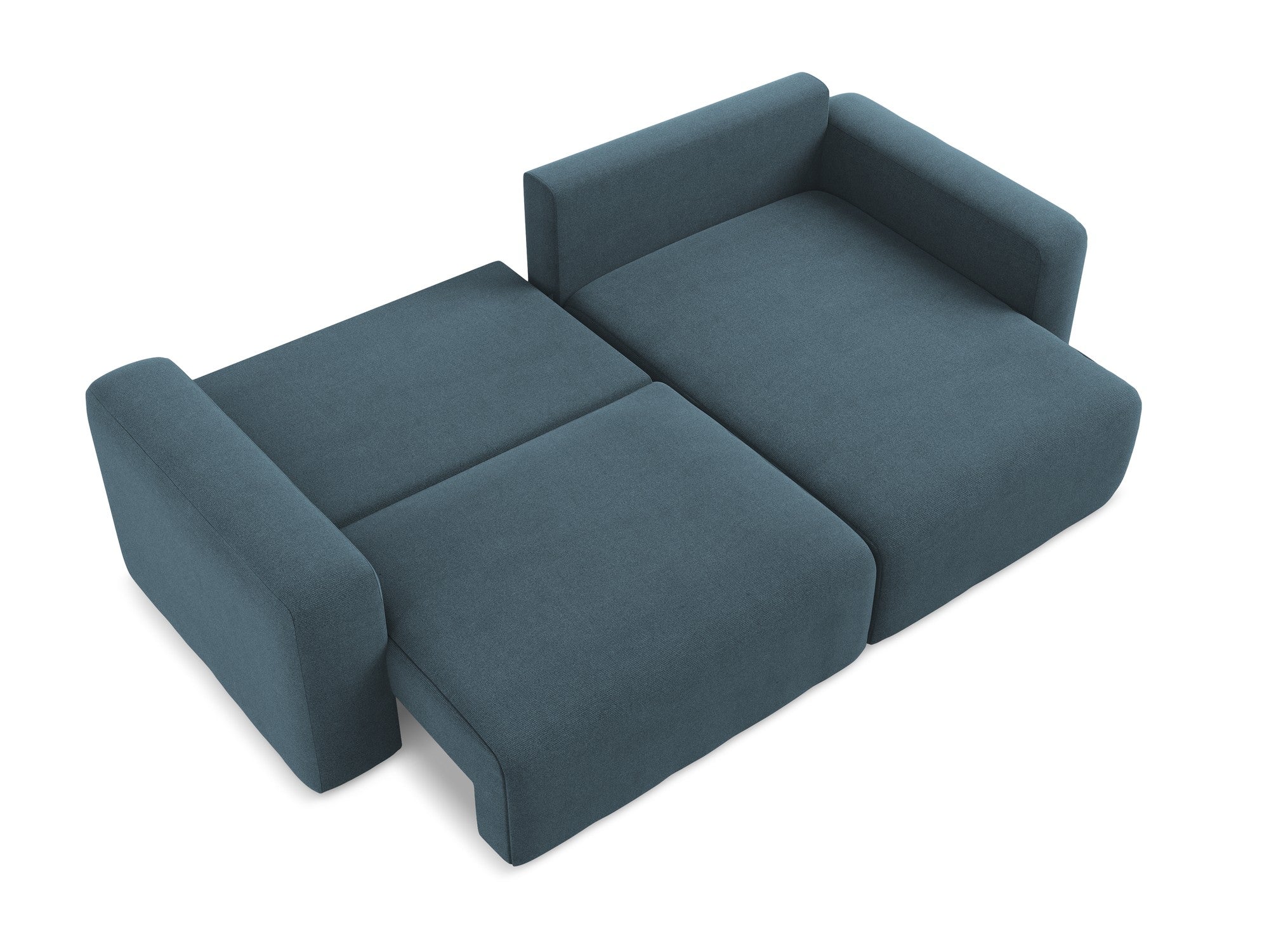 Right-sided corner sofa bed KONA in denim blue