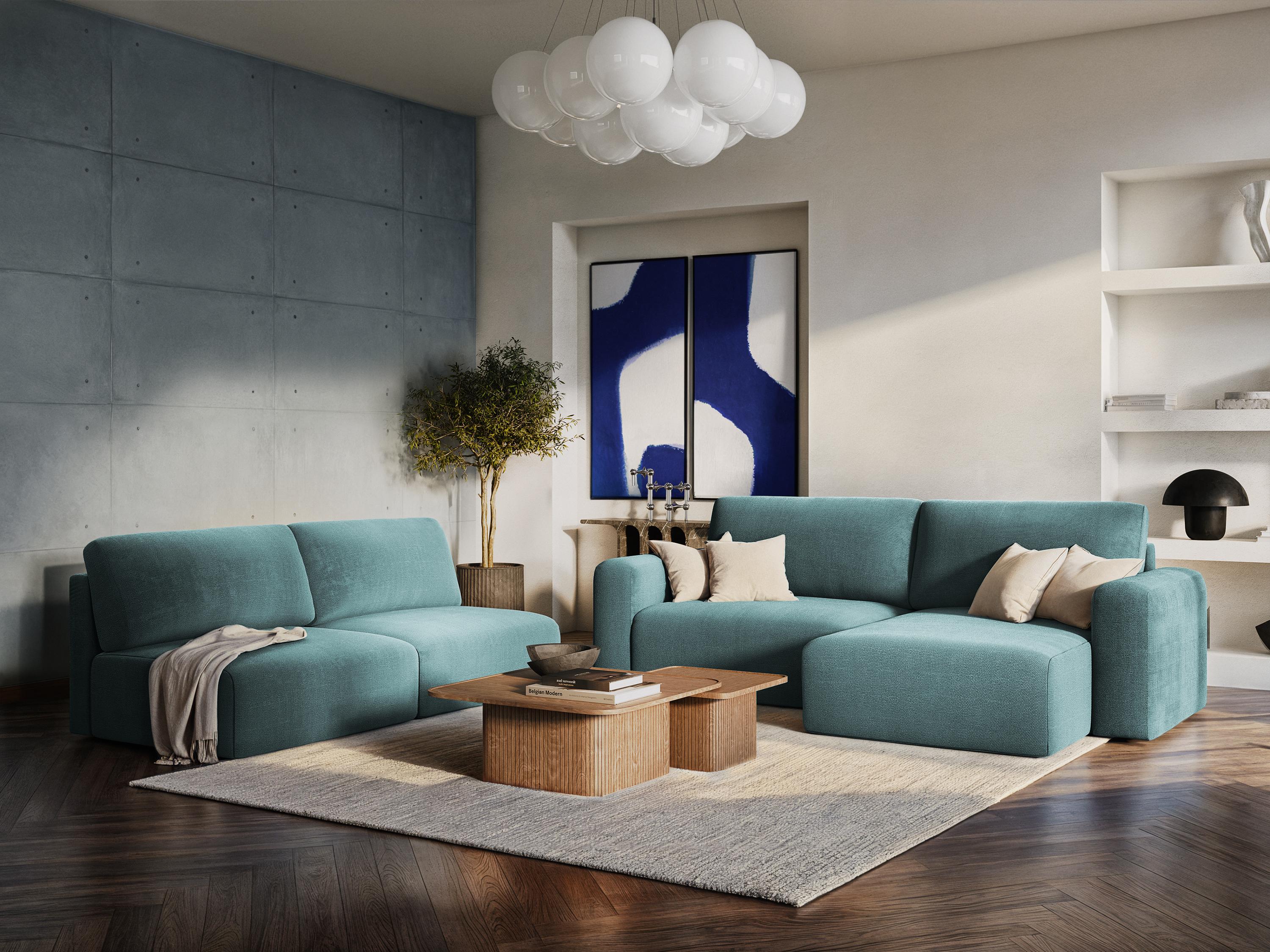 Right-sided corner sofa bed KONA in bottle green