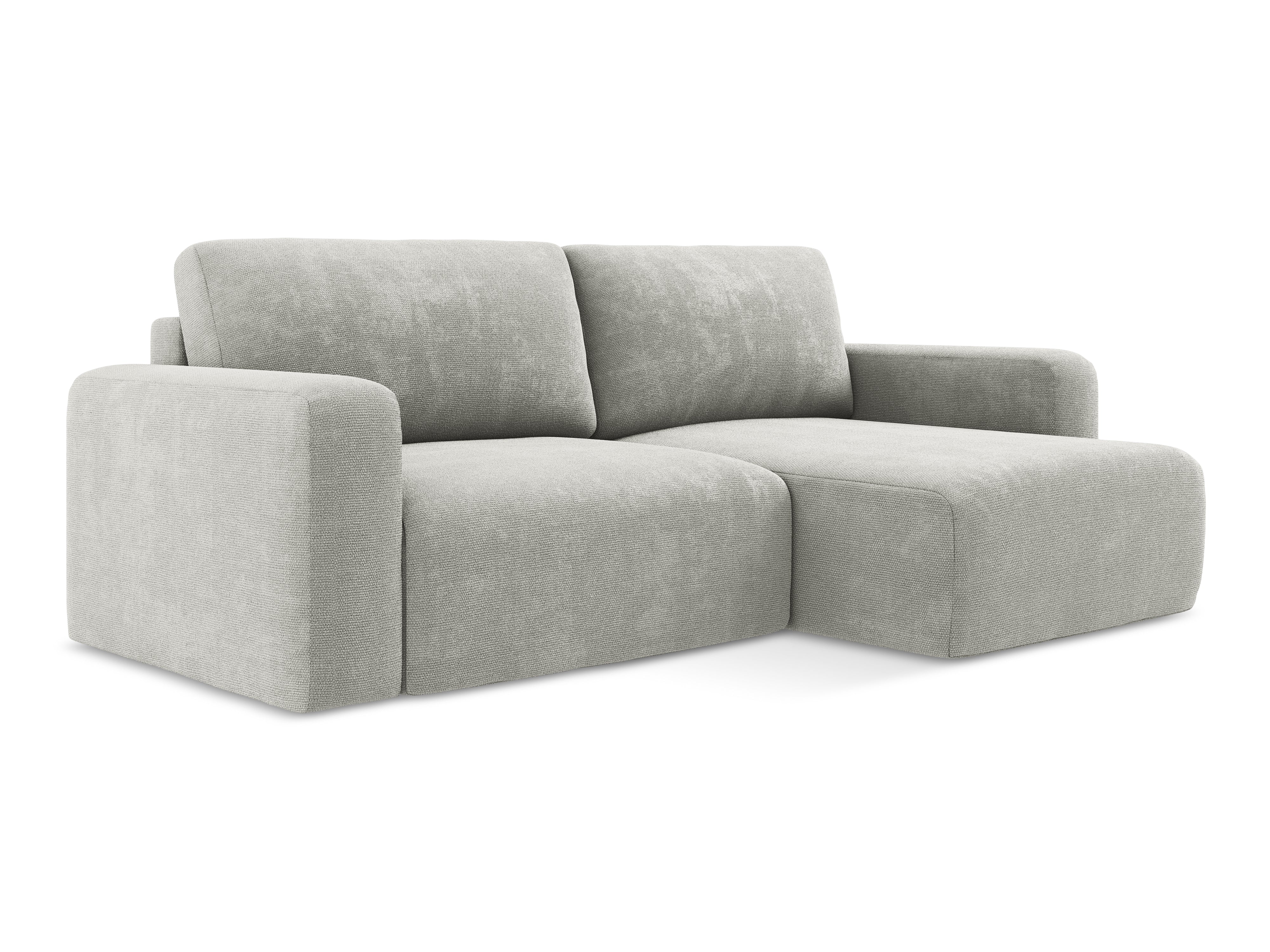 Right-facing corner sofa bed KONA light gray chenille
