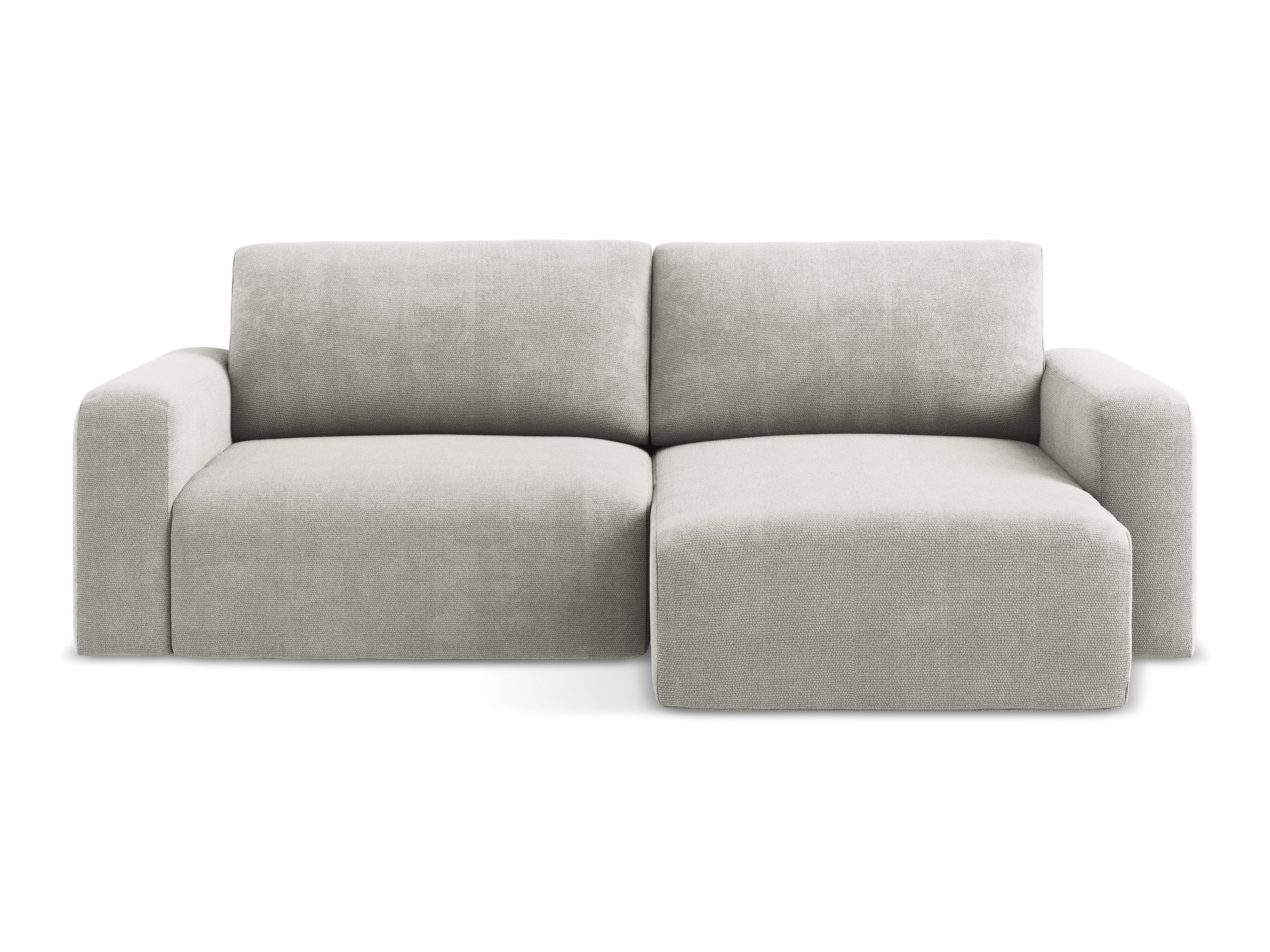 Right-facing corner sofa bed KONA light gray chenille