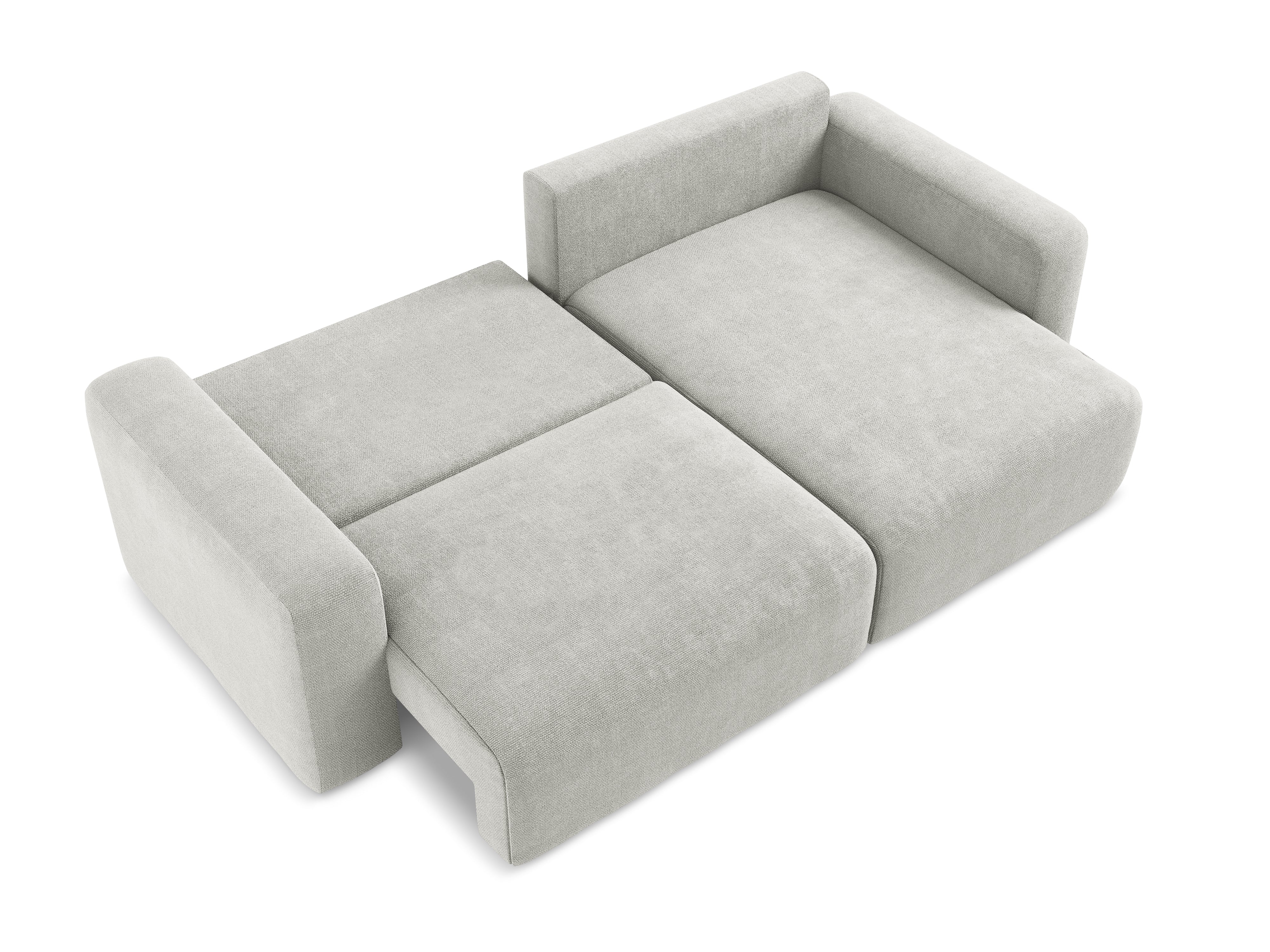 Right-facing corner sofa bed KONA light gray chenille