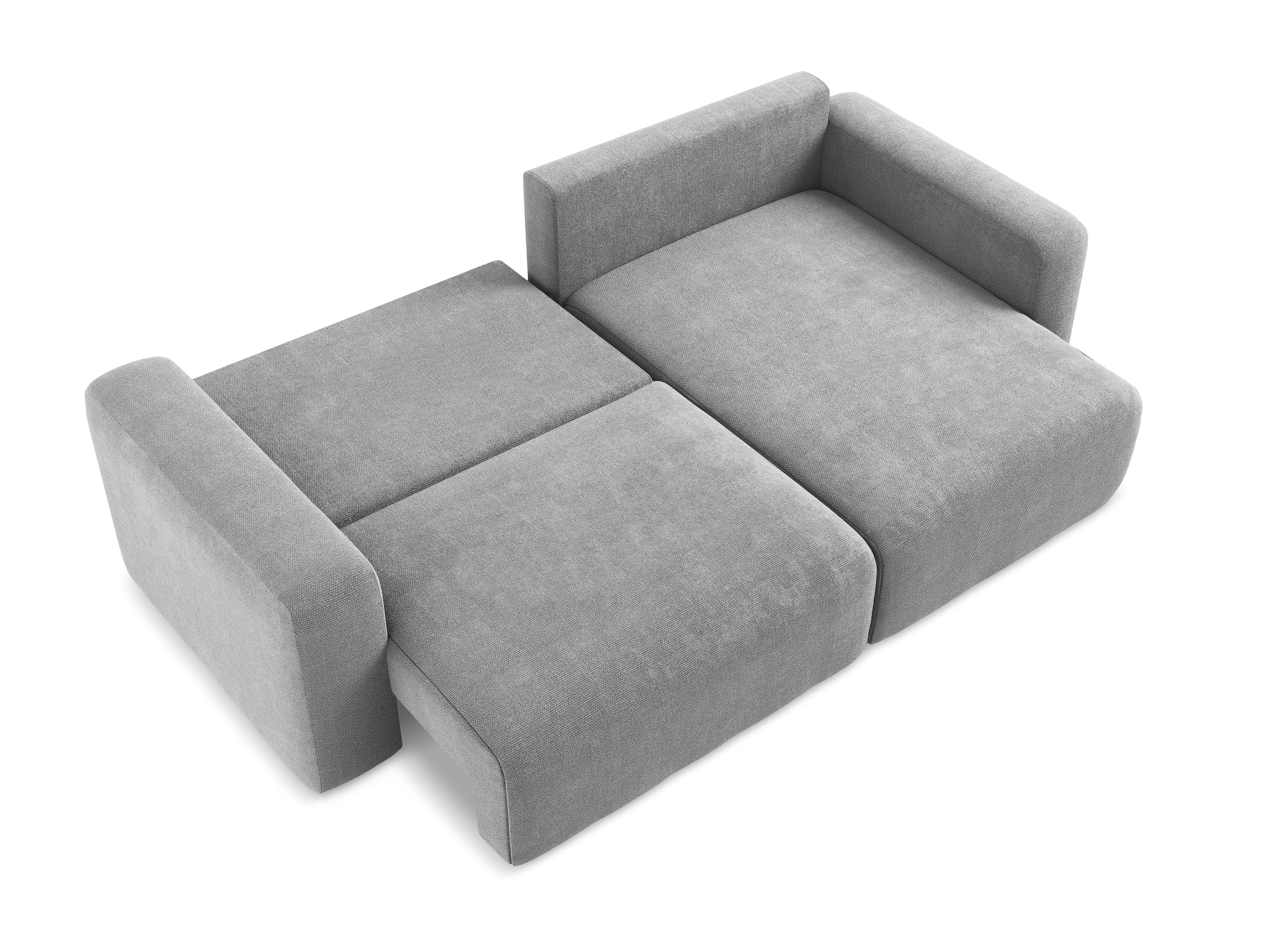 Right-facing corner sofa bed KONA gray chenille