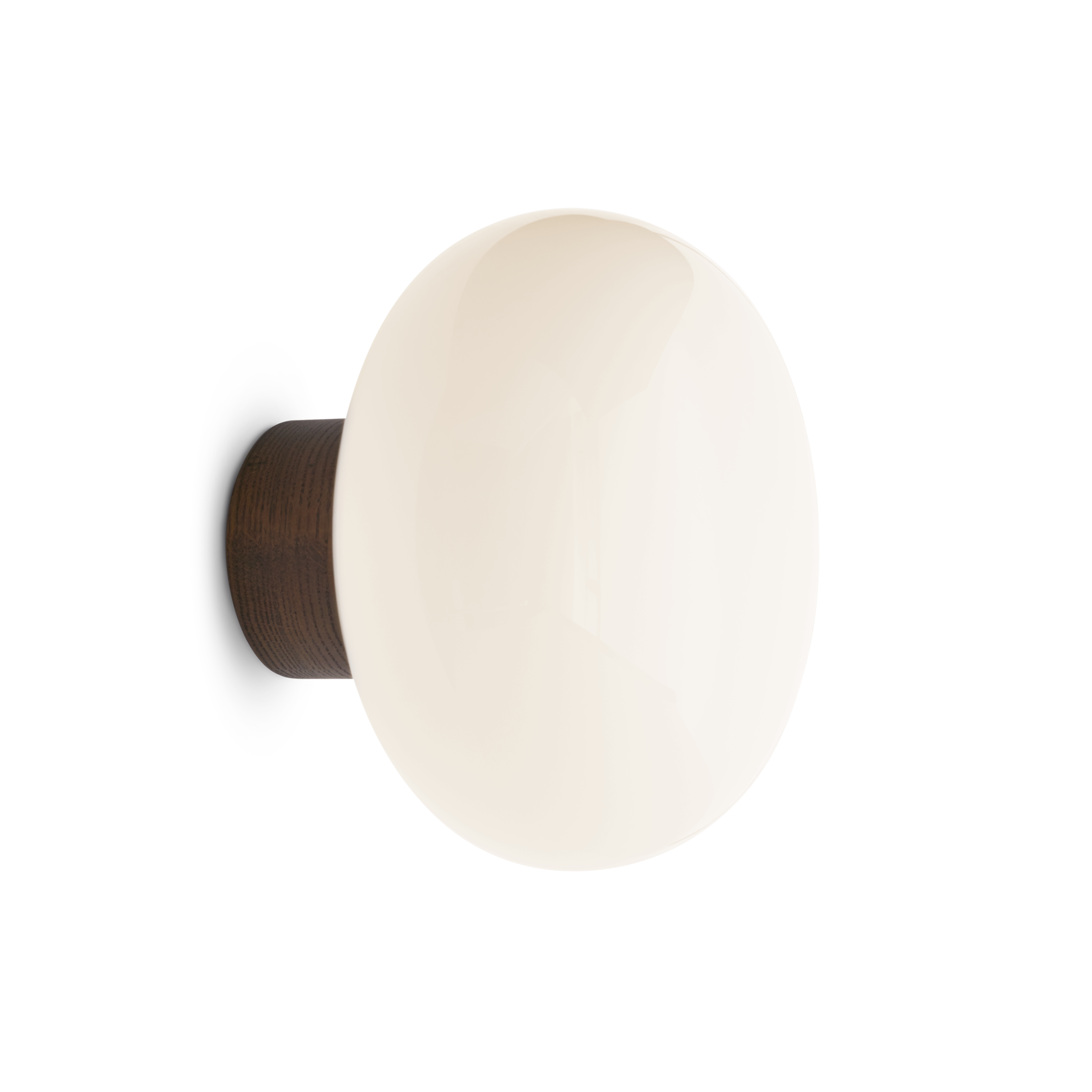 Nástenné svietidlo KARL-JOHAN opalizujúce sklo s dymovou dubovou základňou