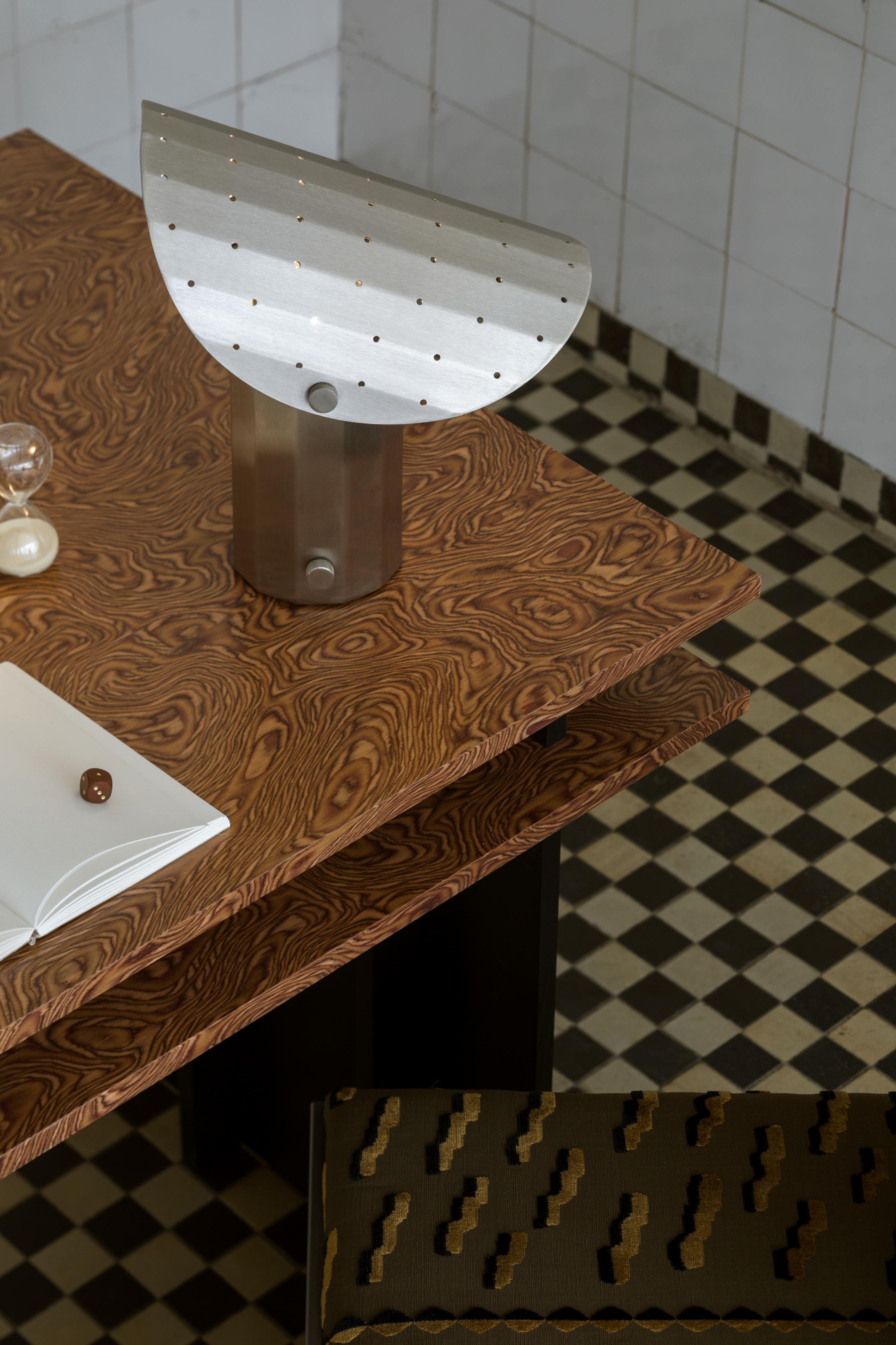 Portable lamp APOLIN brushed steel