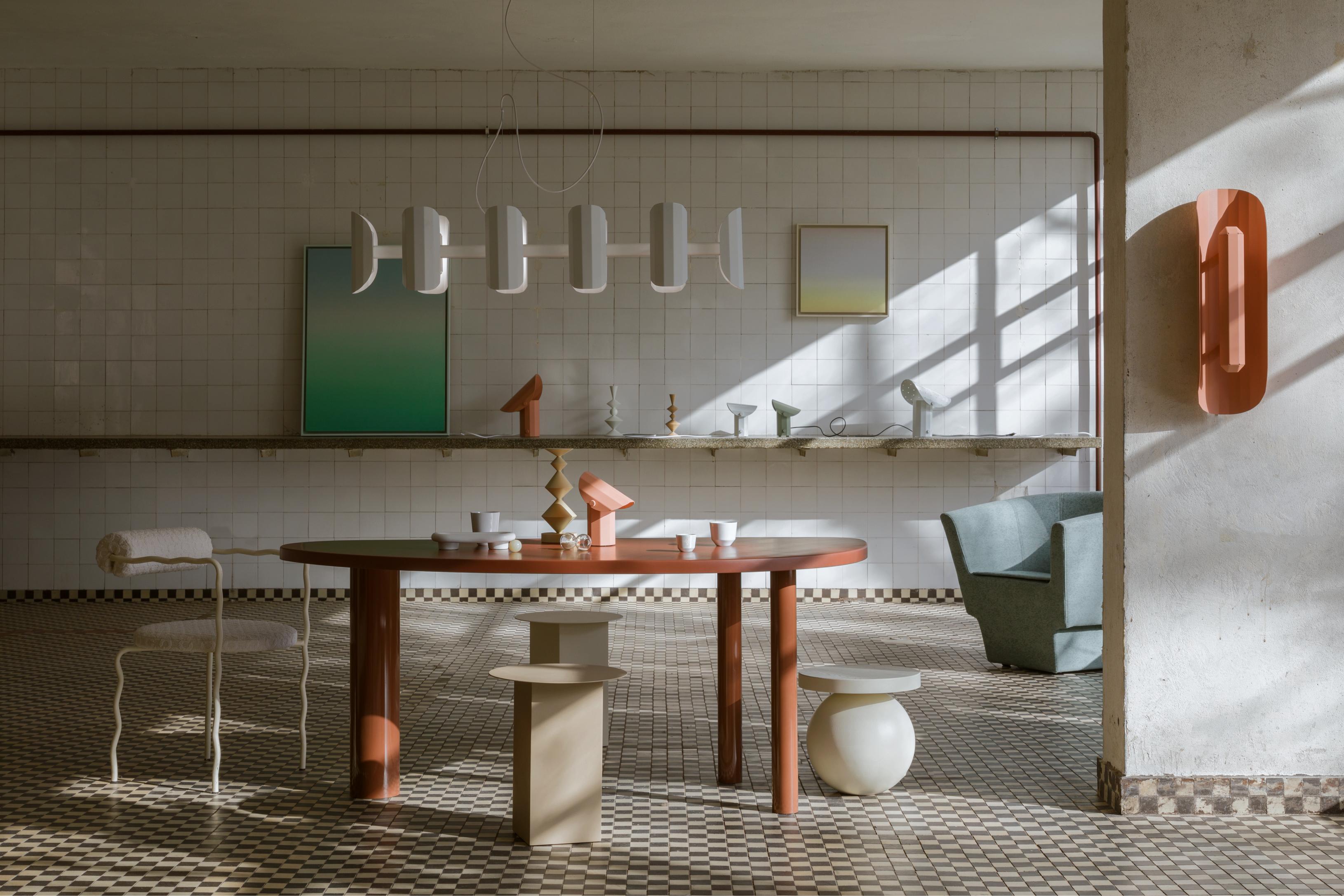 Stolná lampa APOLIN zlomená ružová