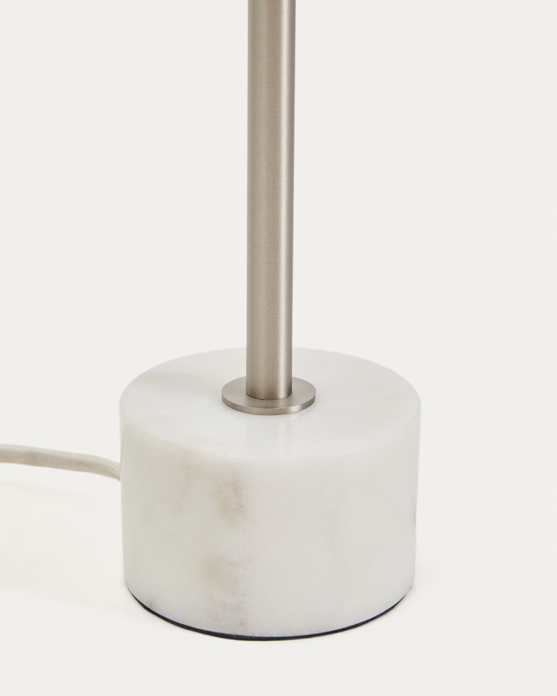 LYNOR Table Lamp Silver with White Marble Base