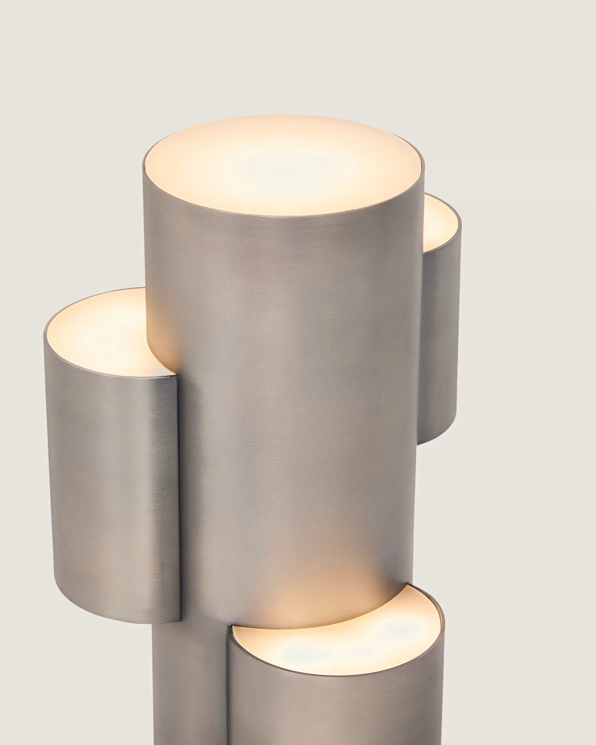 Portable lamp ADRINA light gray brushed metal