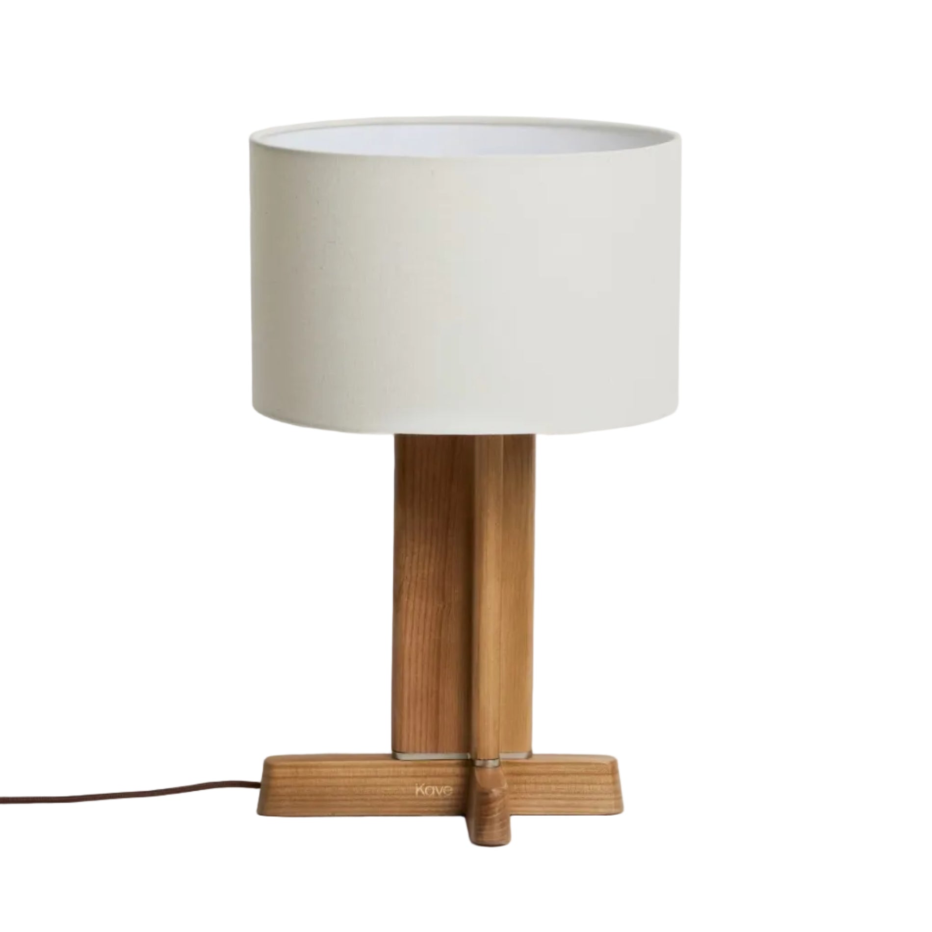 NIANI Table Lamp in Gray with Wooden Base