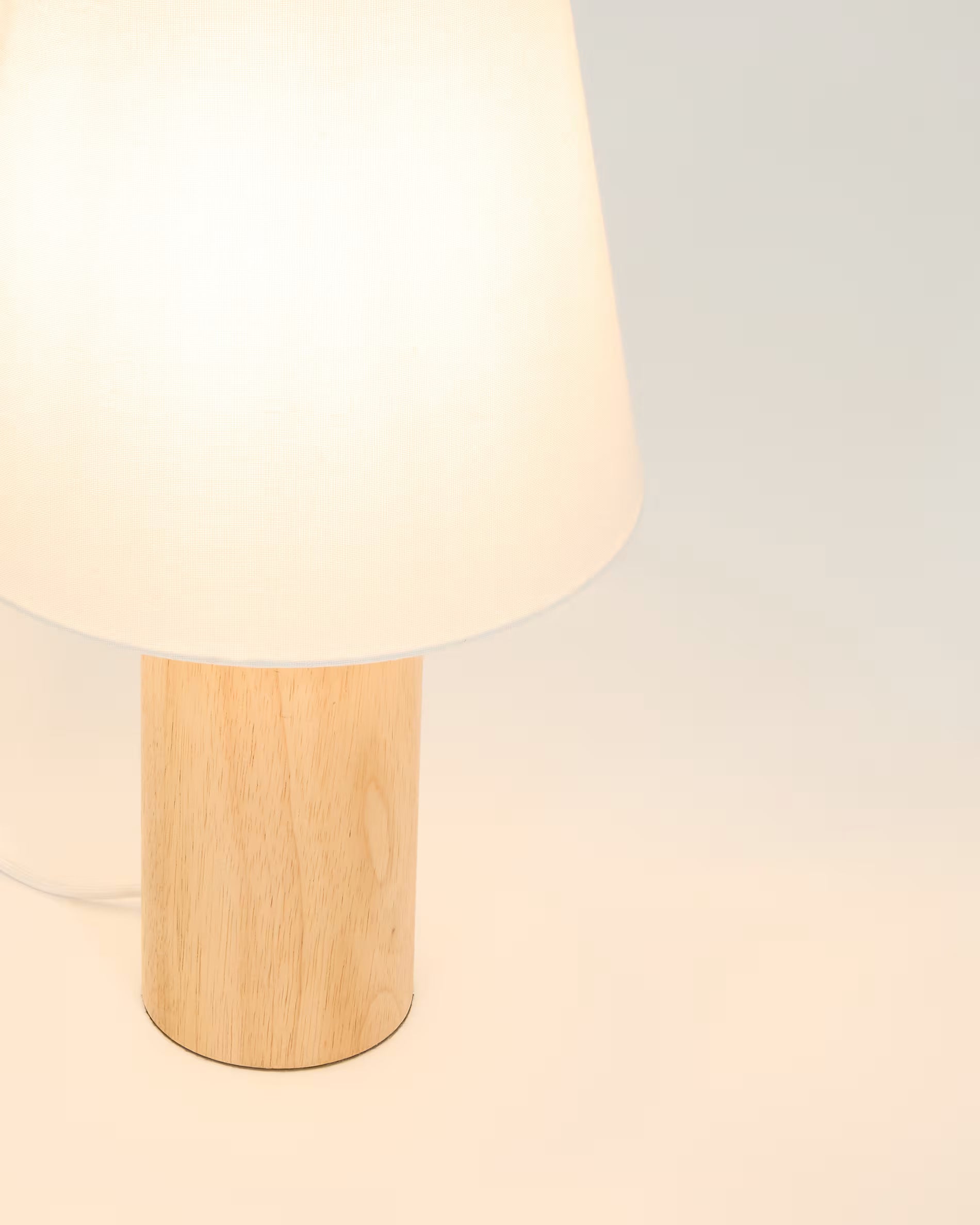 MARGA Table Lamp Rubber Wood with White Shade