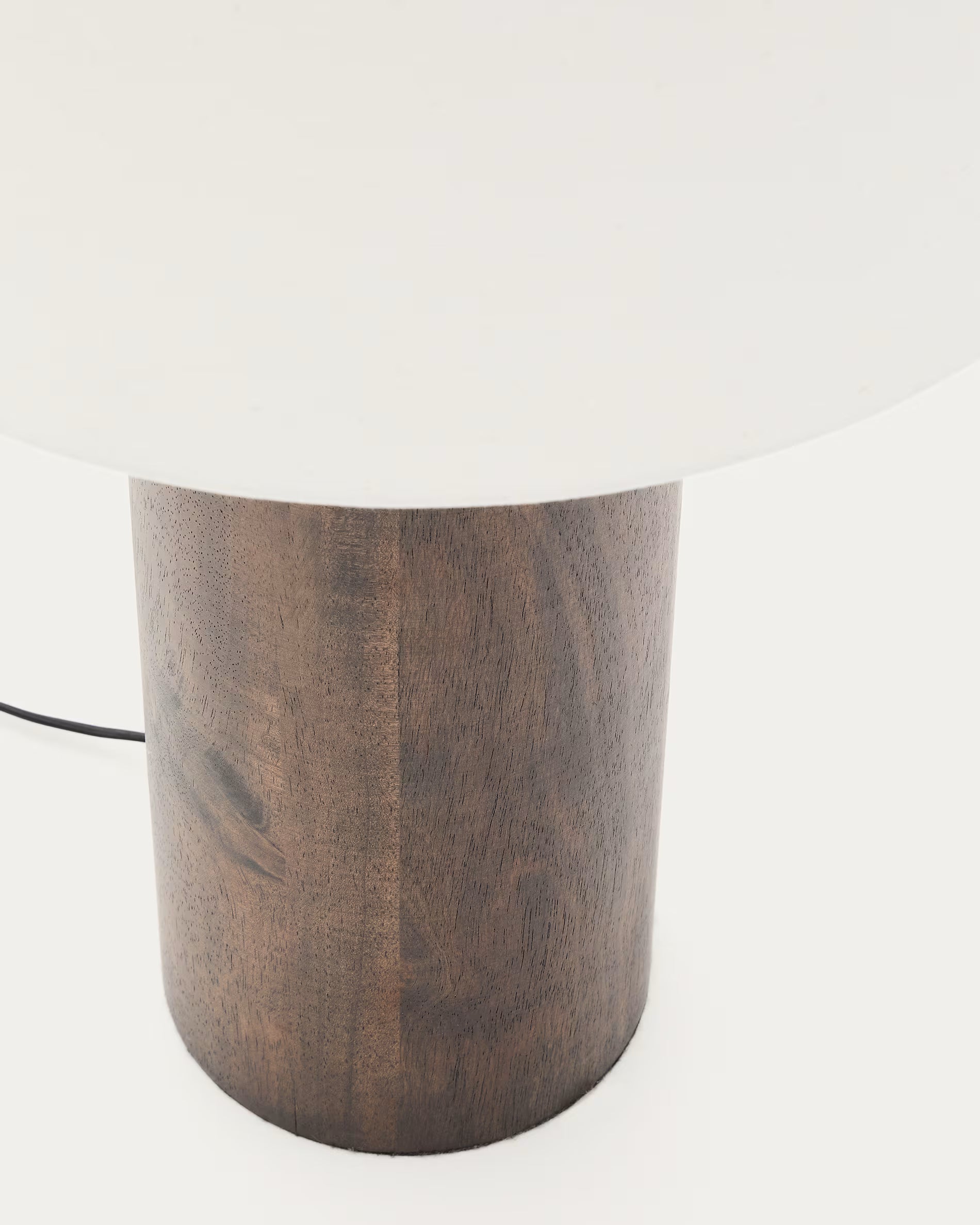 MARGA floor lamp dark rubber wood with white shade