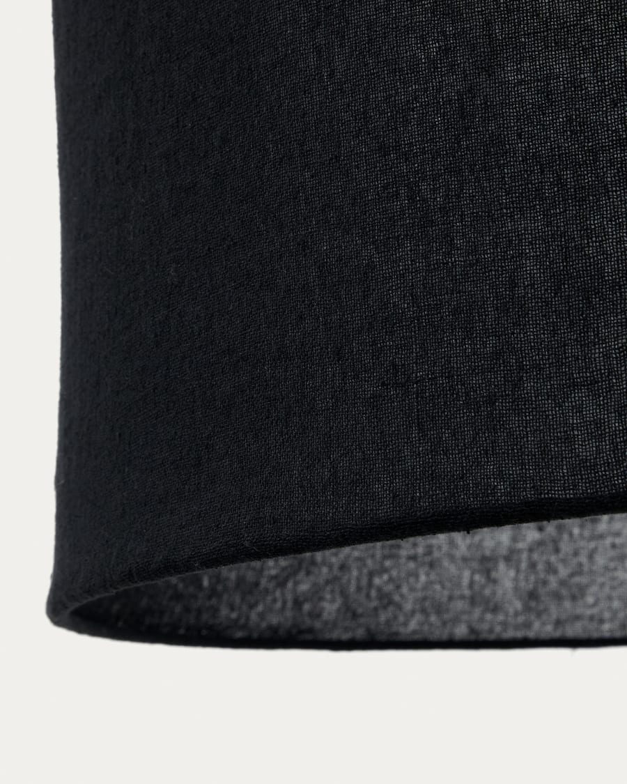 Závesná lampa MARIELA čierny ľanový abážur