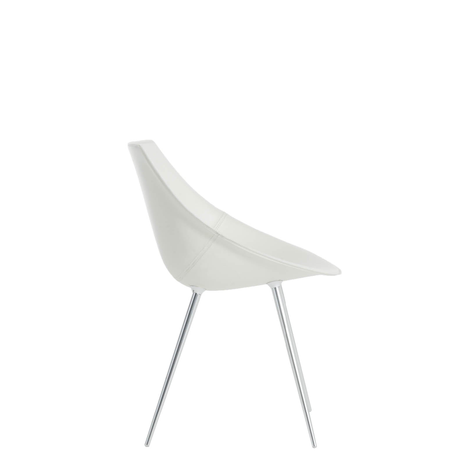 Chair lagò white leather with an aluminum base