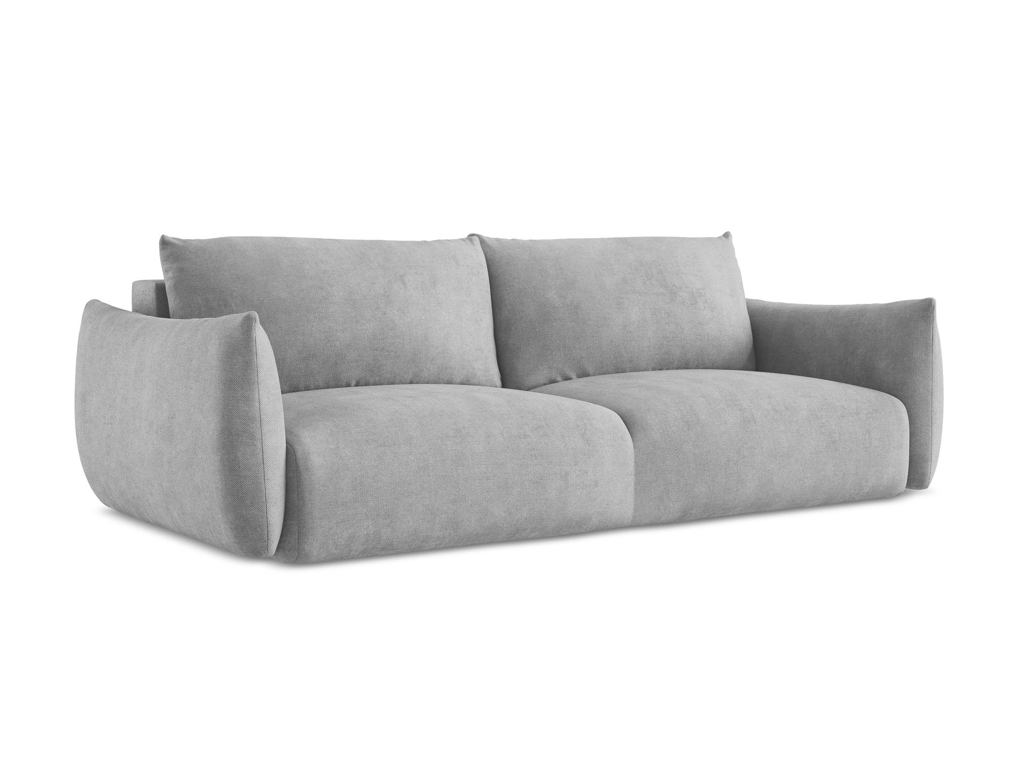 3-Seater Sofa with Sleeping Function LEILA Light Gray Chenille