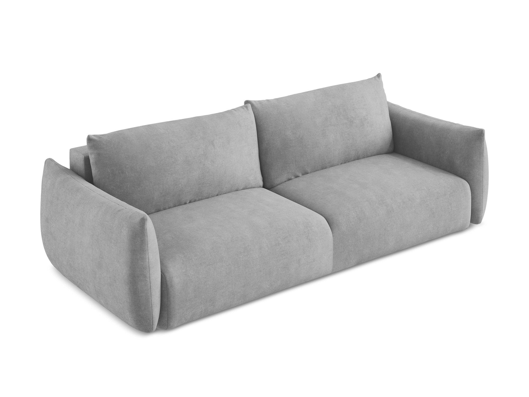 3-Seater Sofa with Sleeping Function LEILA Light Gray Chenille