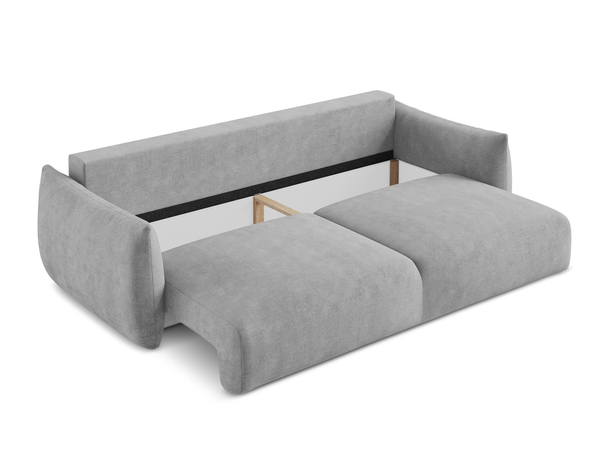 3-Seater Sofa with Sleeping Function LEILA Light Gray Chenille