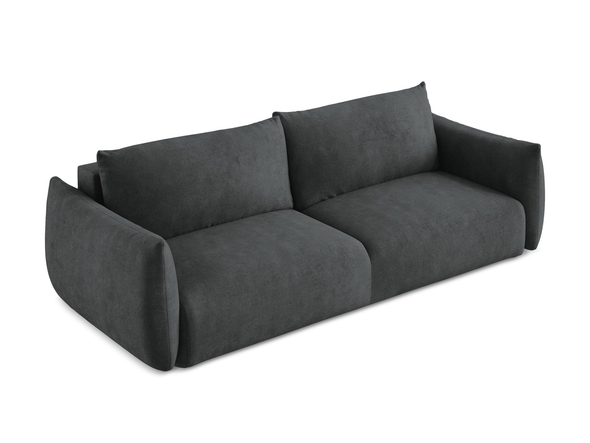 3-Seater Sofa with Sleeping Function LEILA Dark Gray Chenille