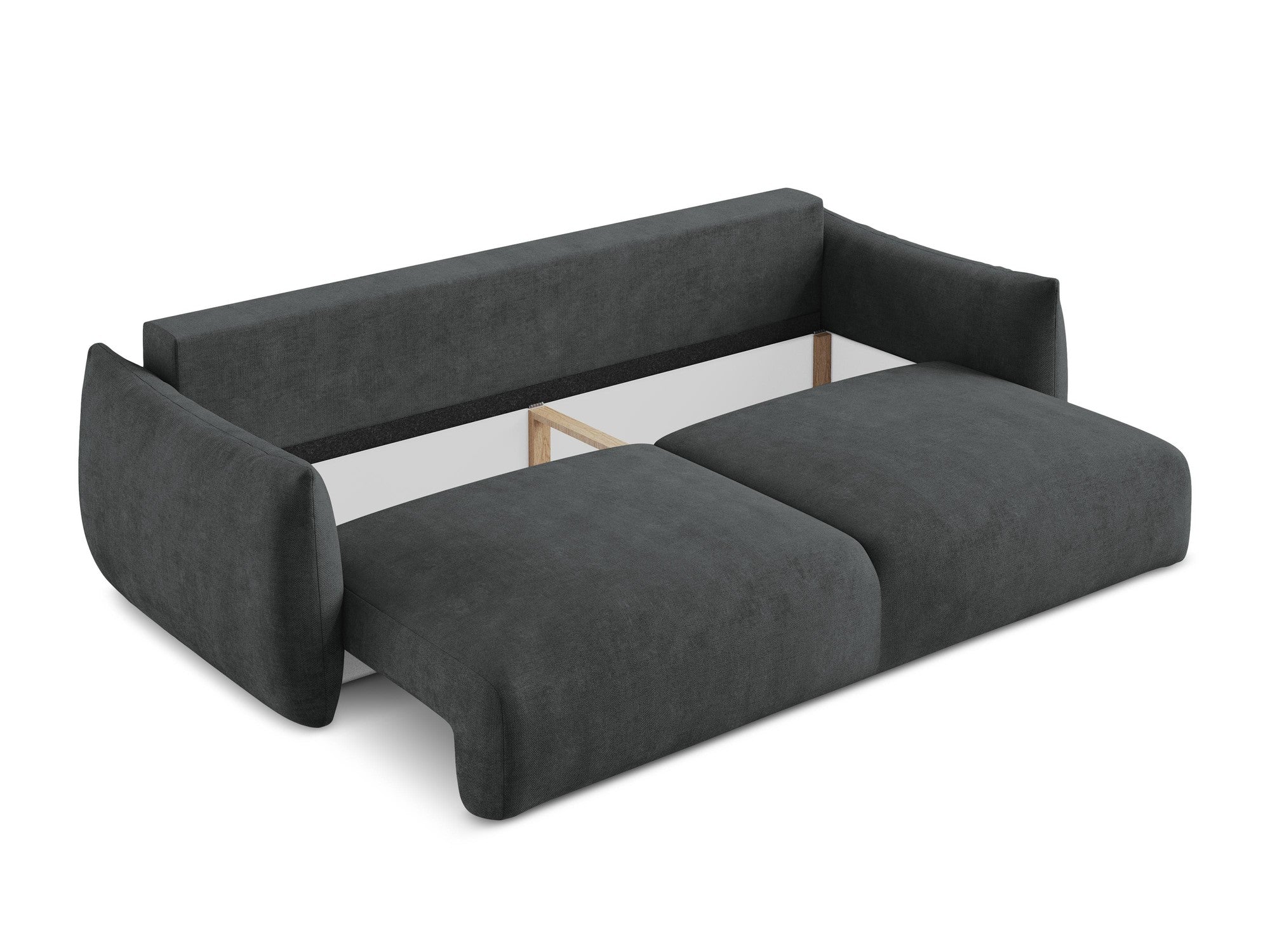 3-Seater Sofa with Sleeping Function LEILA Dark Gray Chenille