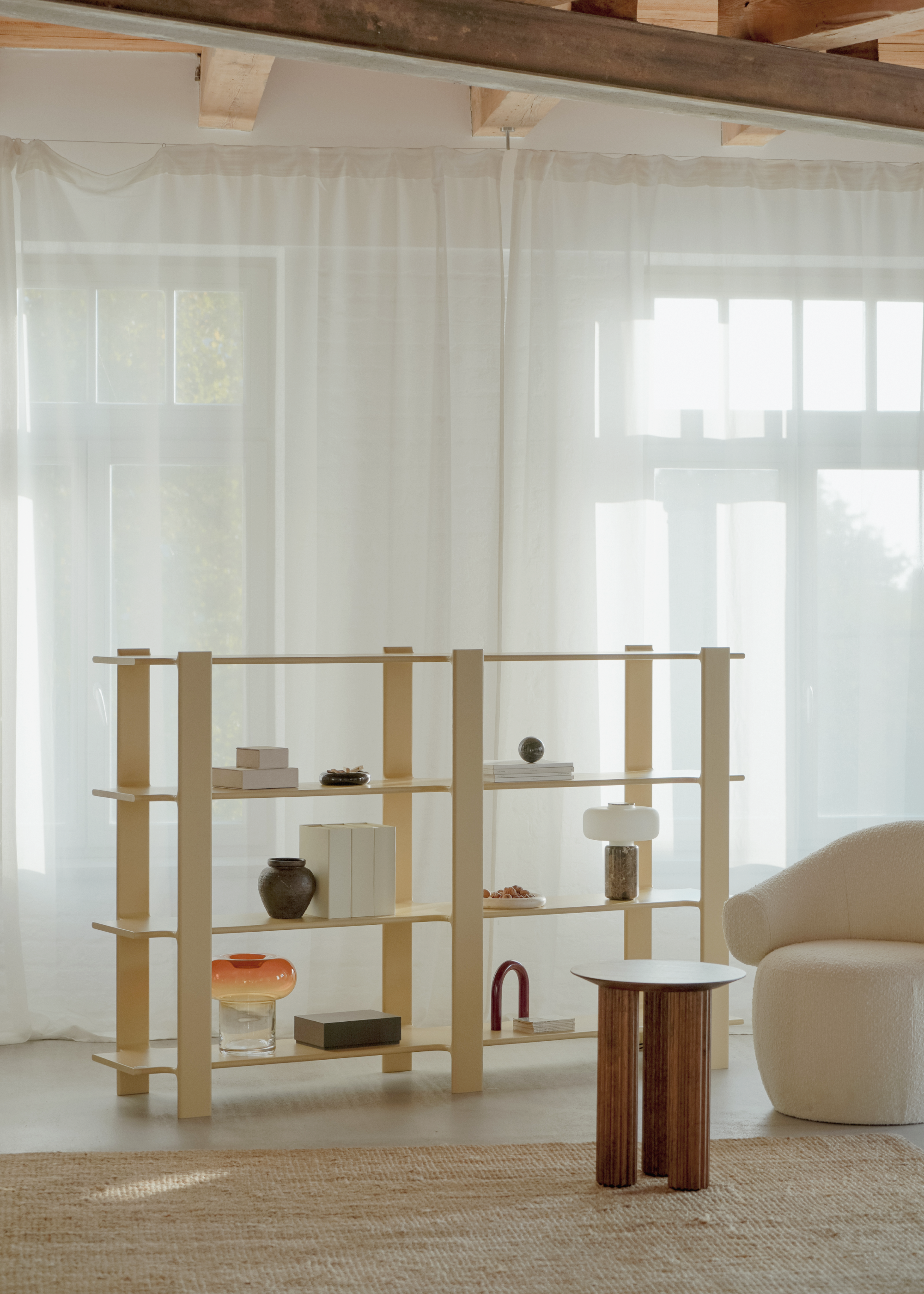 LIGO DUO Shelf burgundy oak wood