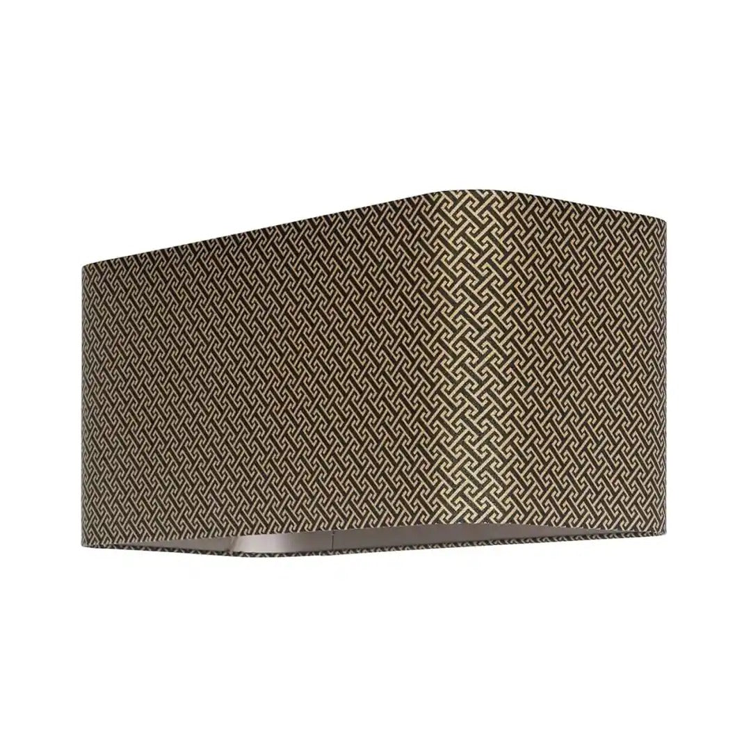 Rectangular GEO black lampshade with beige