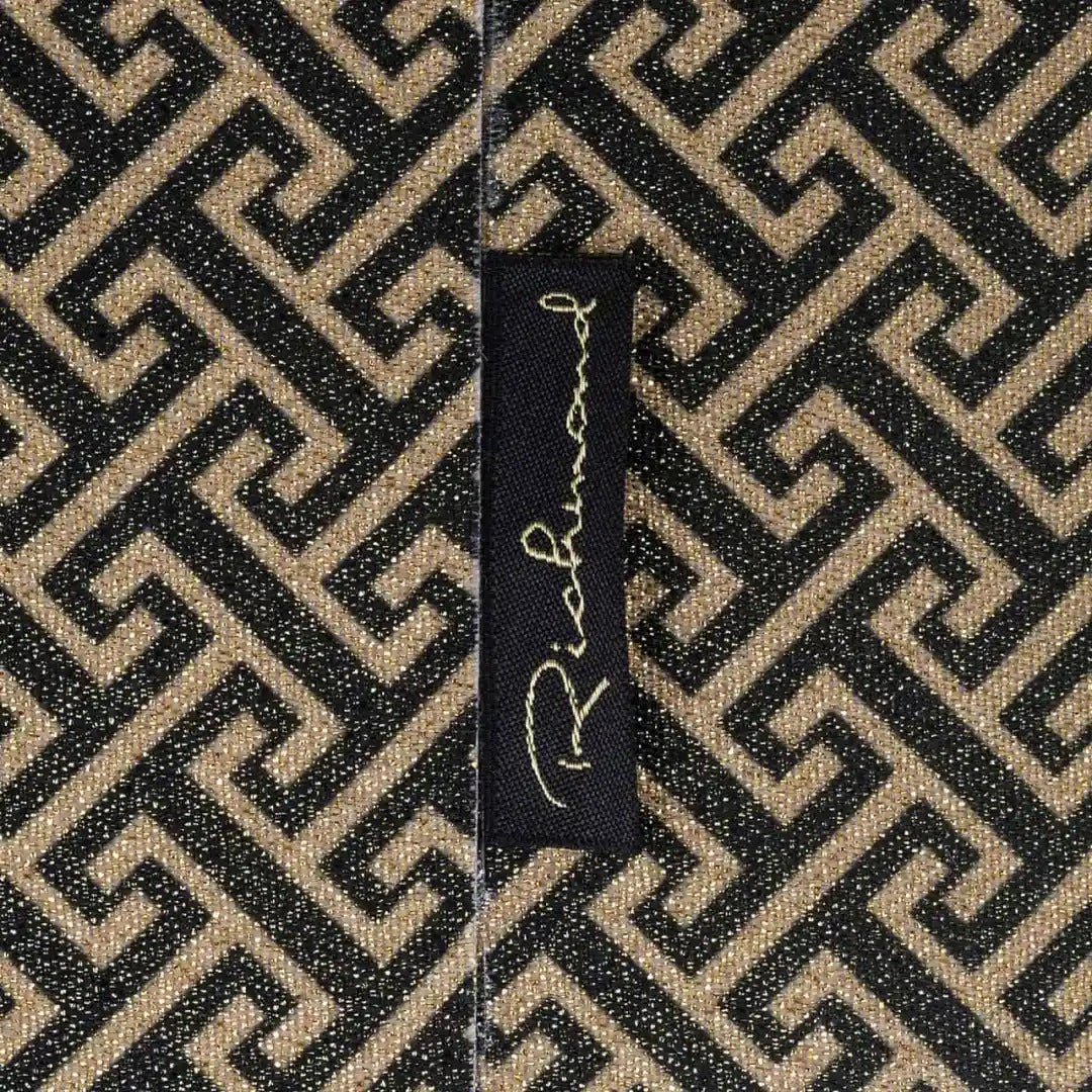 Rectangular GEO black lampshade with beige