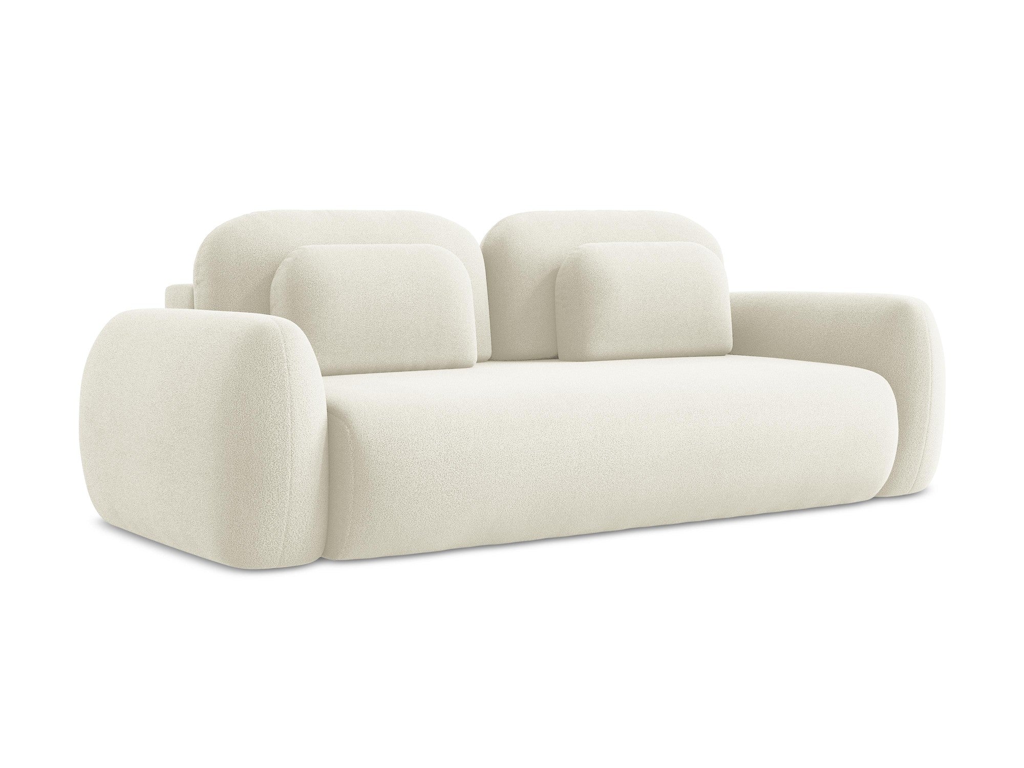 3-Seater Sofa with Sleeping Function LOHI Light Beige Boucle
