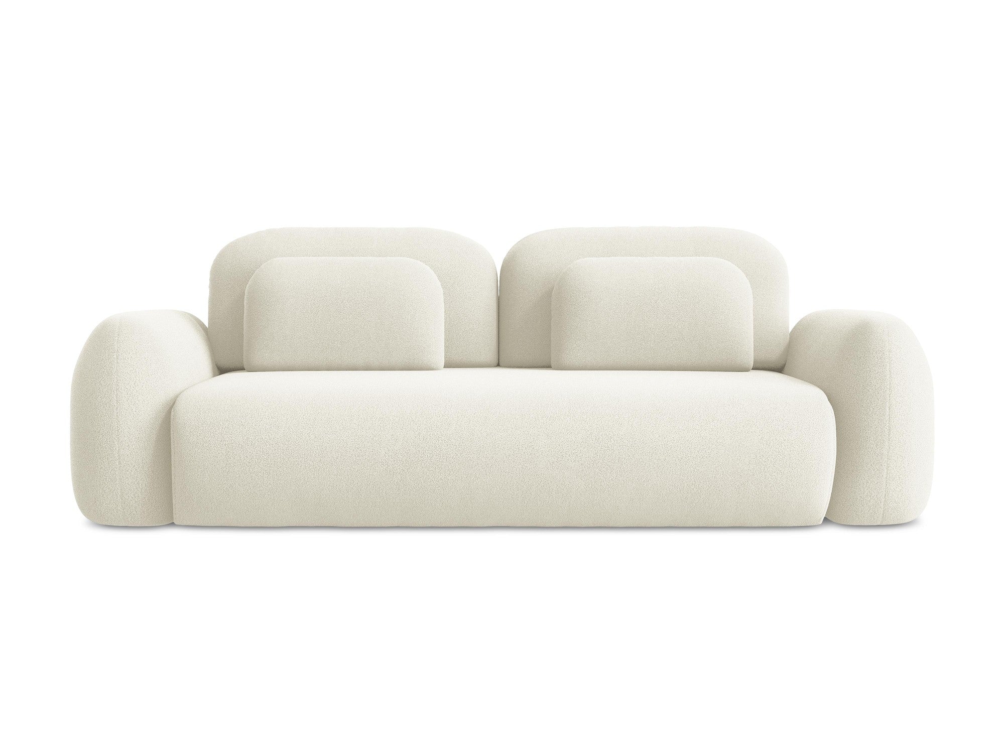 3-Seater Sofa with Sleeping Function LOHI Light Beige Boucle