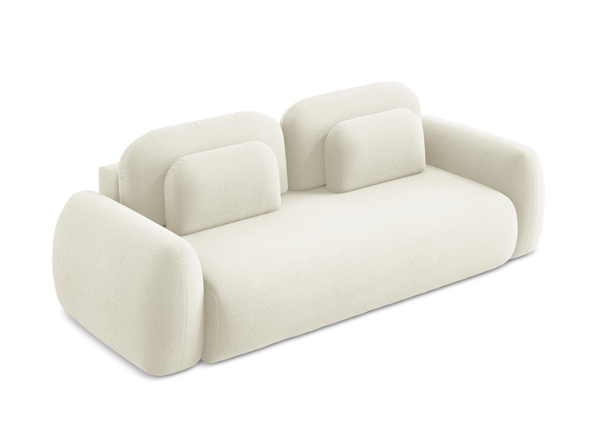 3-Seater Sofa with Sleeping Function LOHI Light Beige Boucle