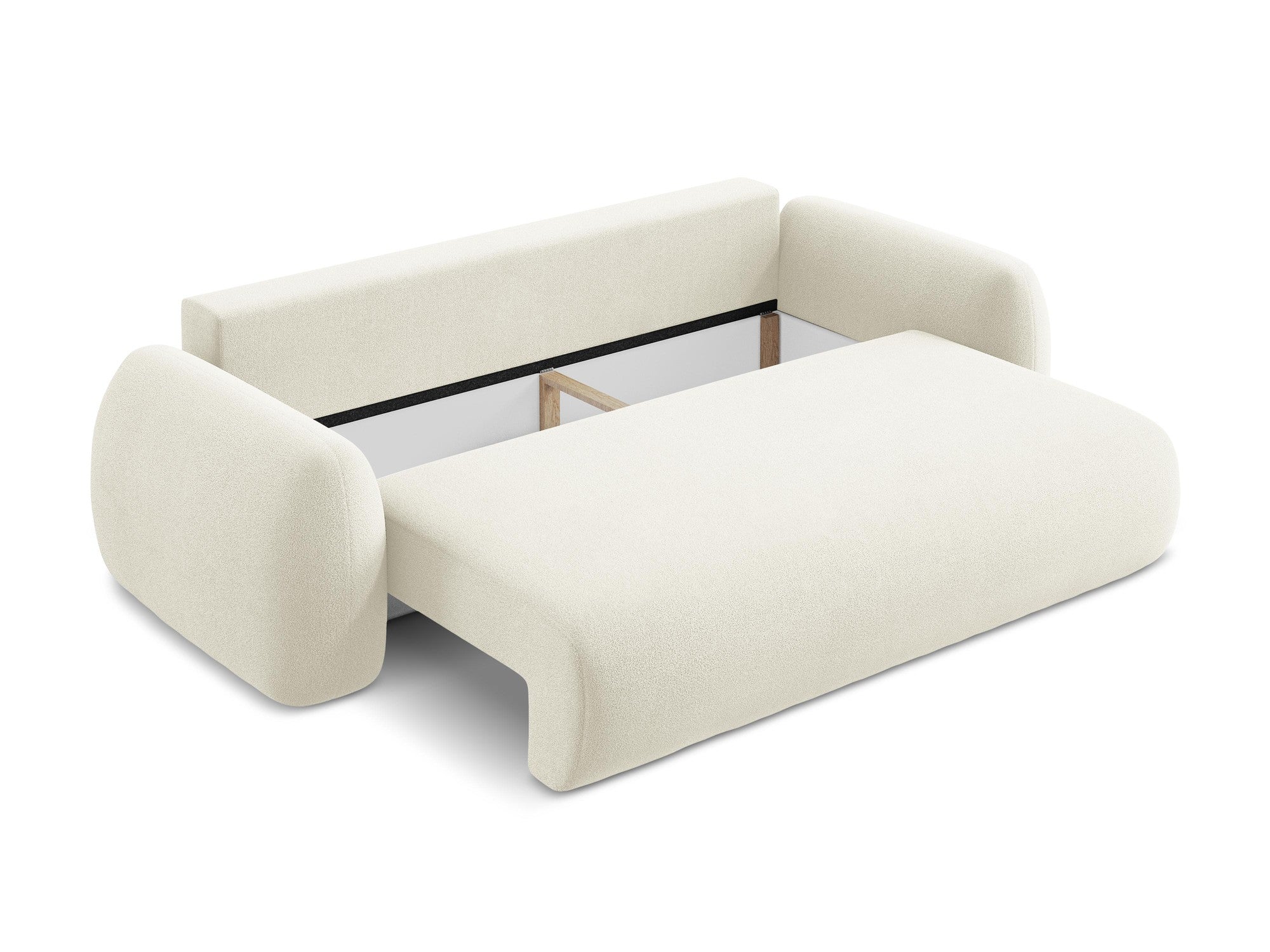3-Seater Sofa with Sleeping Function LOHI Light Beige Boucle