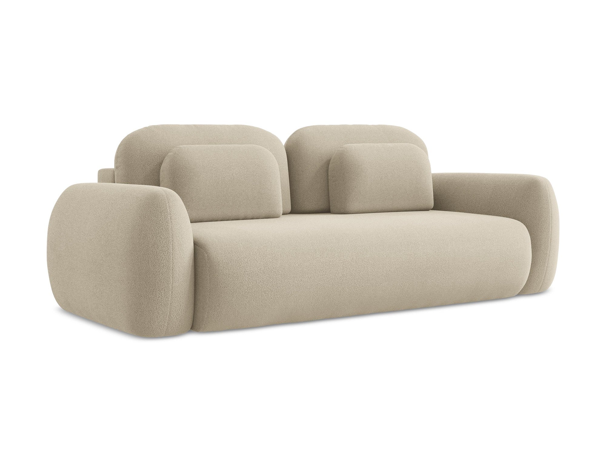 3-Seater Sofa with Sleeping Function LOHI Dark Beige Boucle