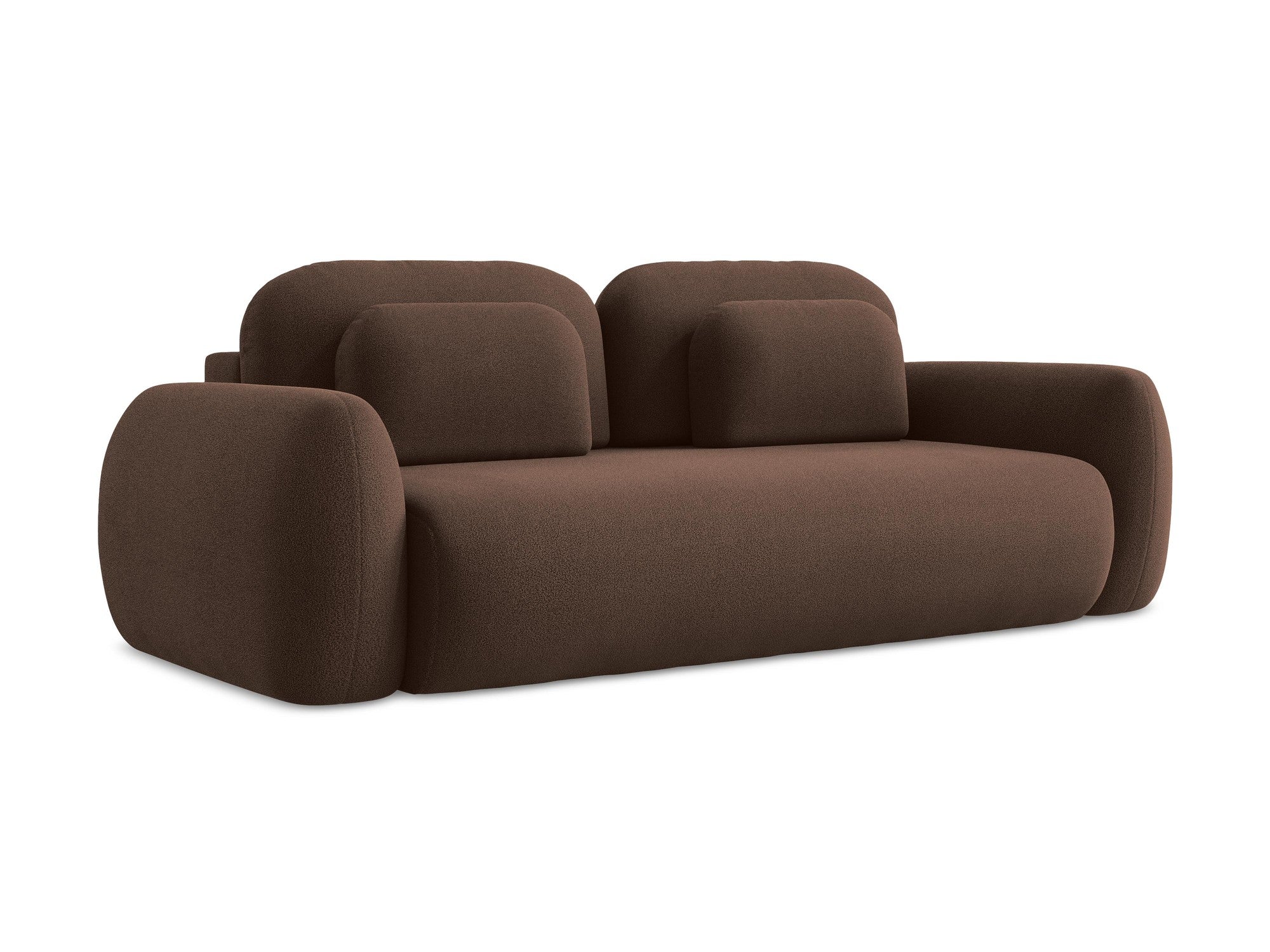 3-Seater Sofa with Sleeping Function LOHI Brown Boucle
